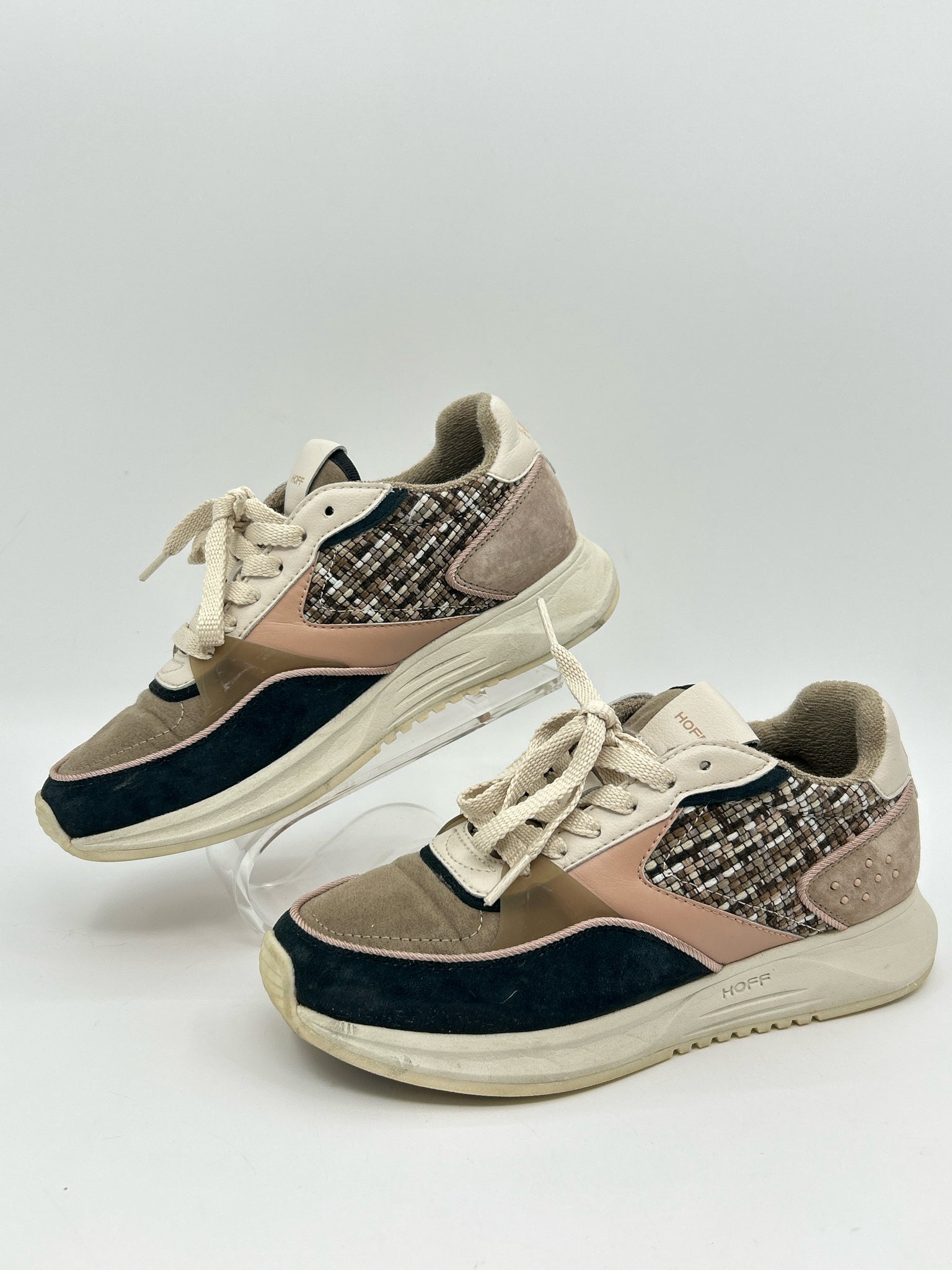 HOFF Size 6.5 Taupe and Pink Women Sneakers