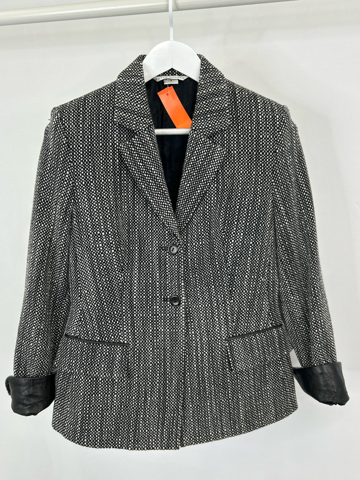 PETER NYGARD Size 6 Black and White Women Blazer