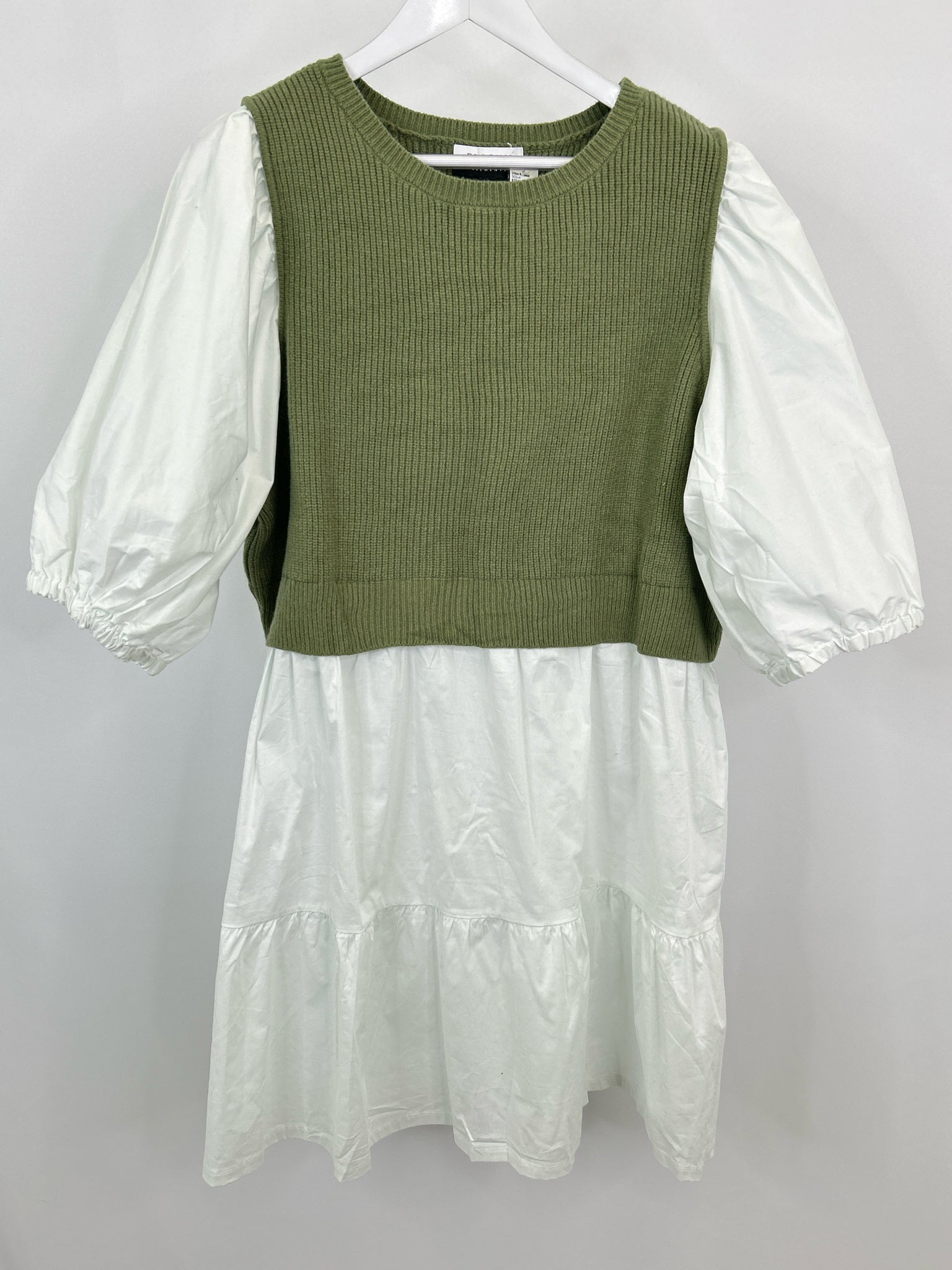 ELOQUII Size 22/24 GREEN AND WHITE Women Dress