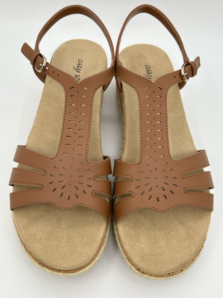 EASY STREET Size 9.5M Tan Women's Sandal