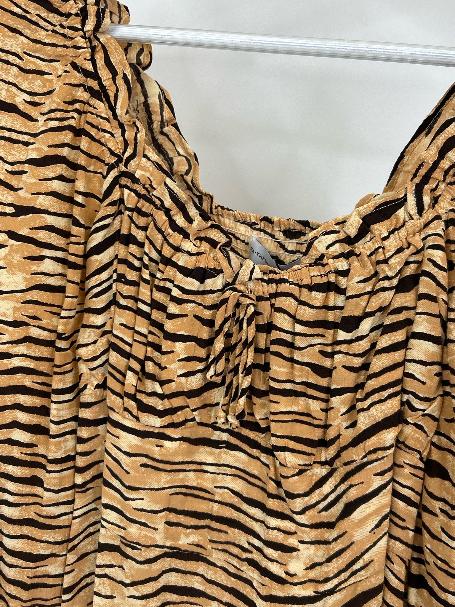 FAITHFULL THE BRAND Size 4 BEIGE AND BROWN Women Dress