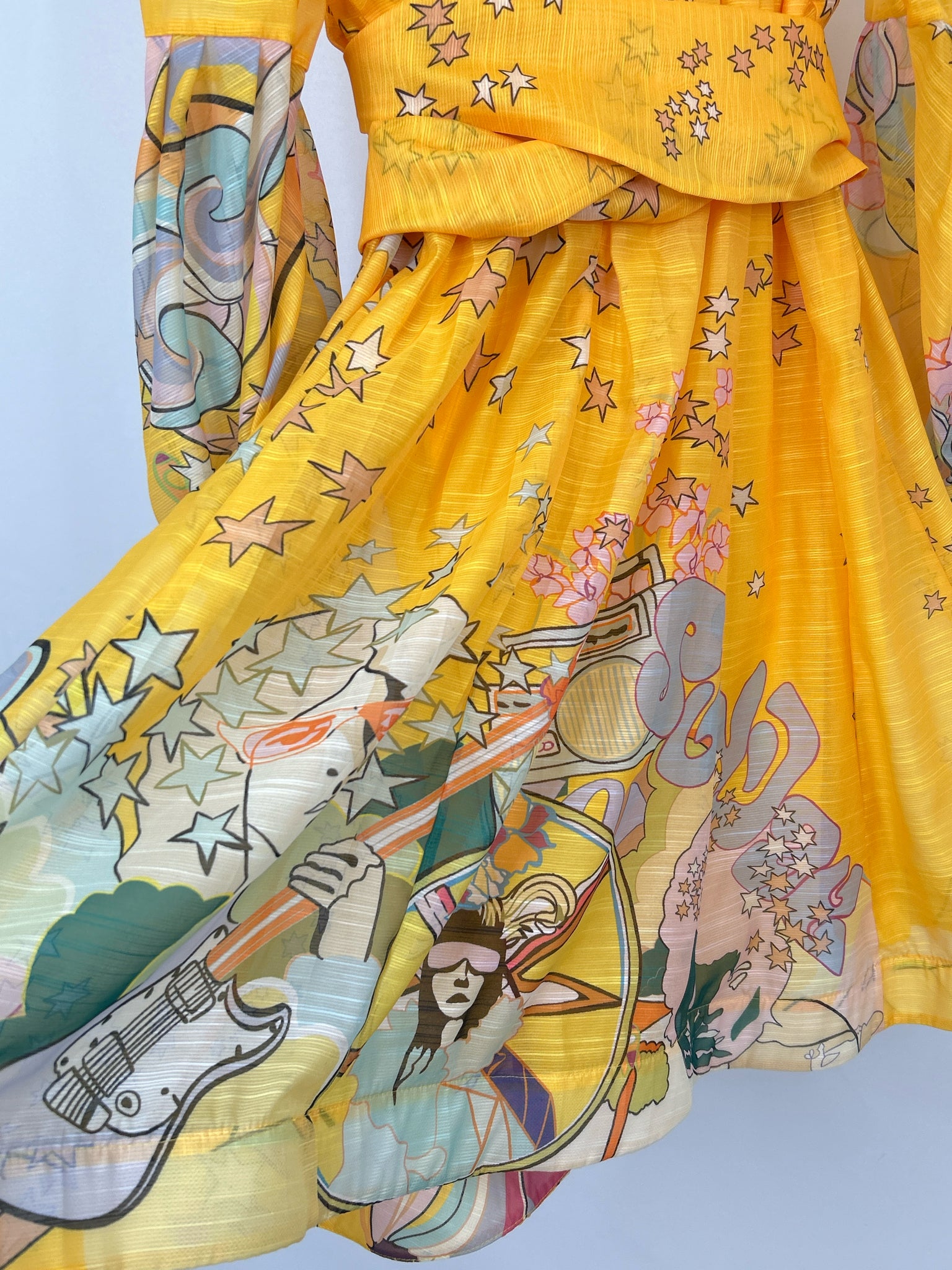 N BY NANCY Size 3X Yellow Print Women Dress