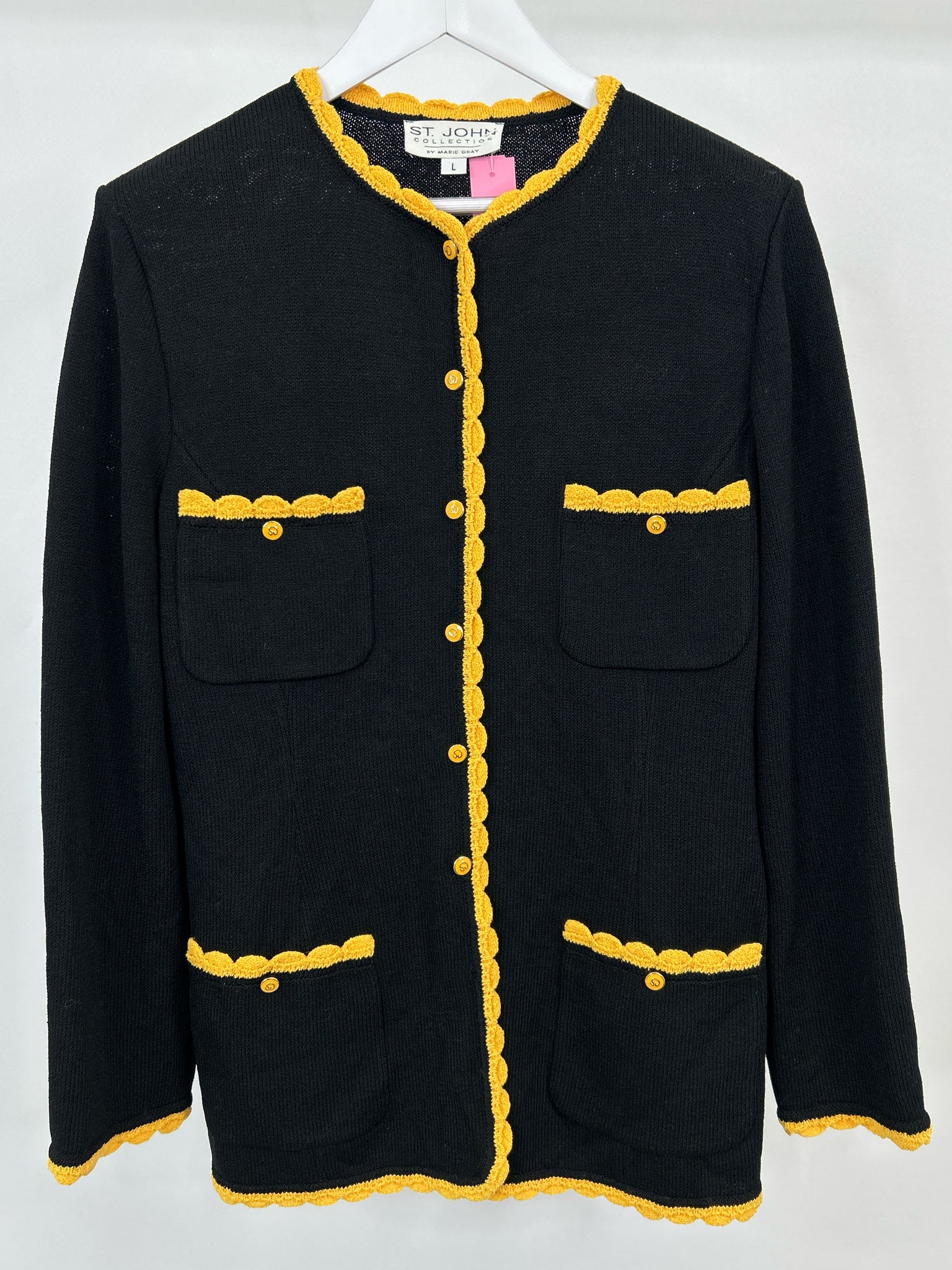 ST JOHN COLLECTION Size L Black and yellow Women Jacket