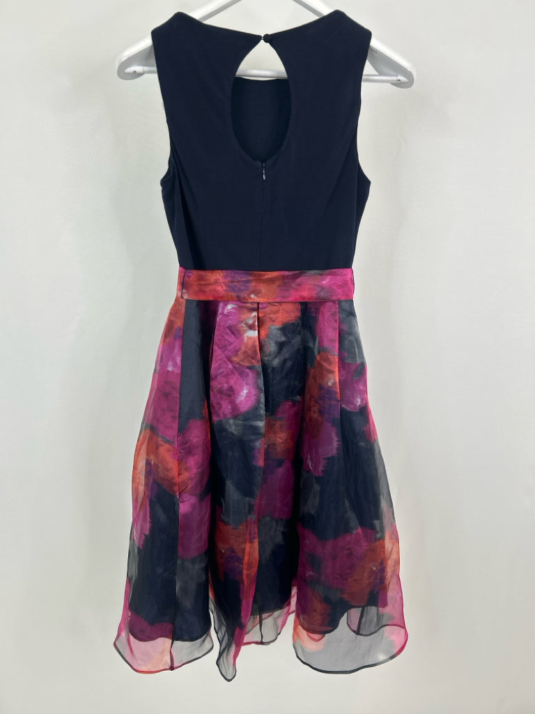 ELIZA J Size 10 Navy Print Women's Dress