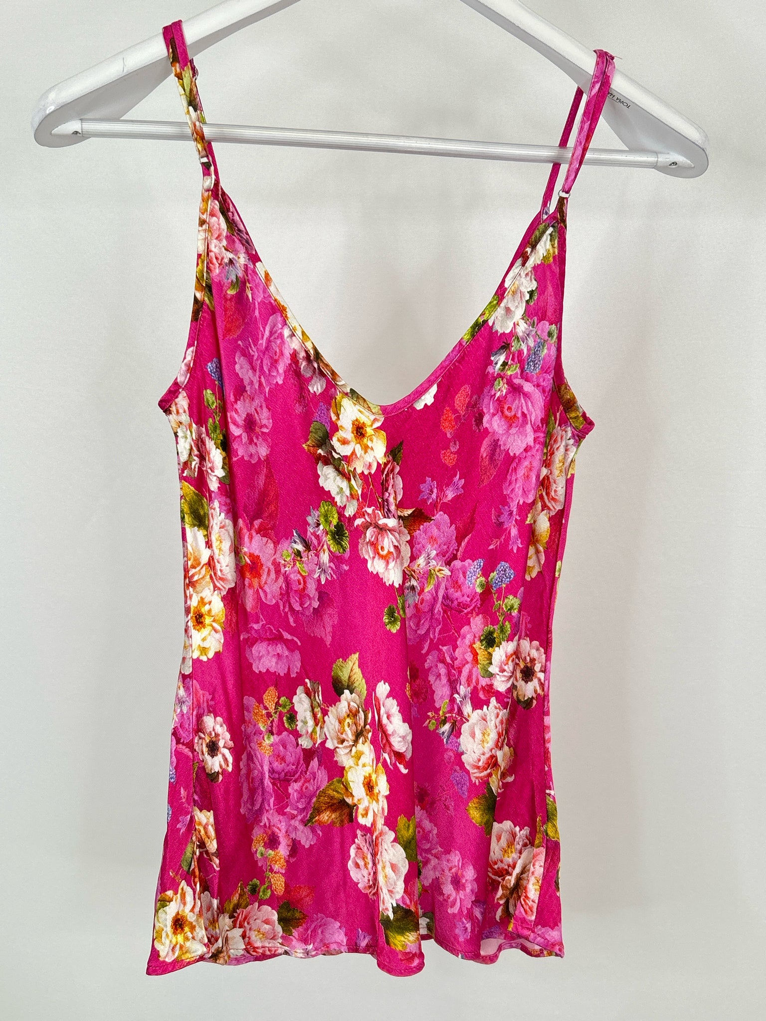 L'AGENCE Size M Fuschia Print Women Tank Top