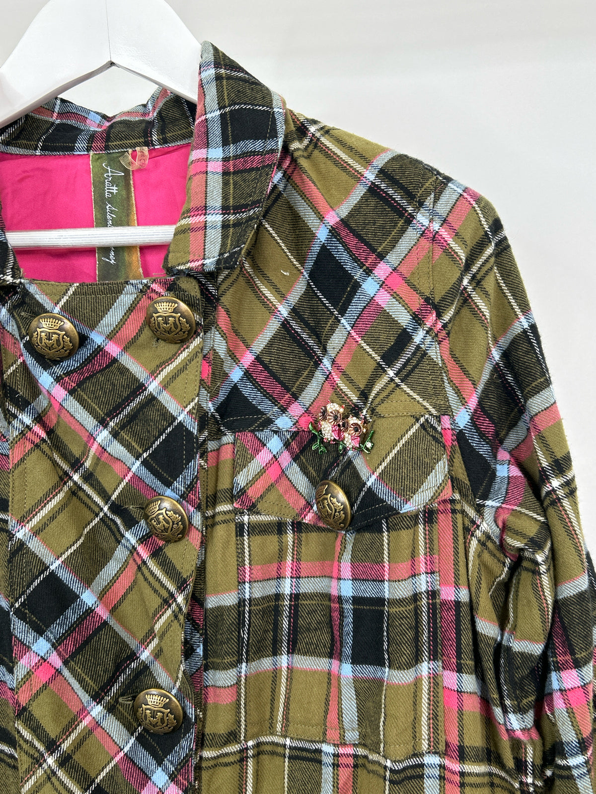 ARATTA Size M Green & Pink Women Jacket