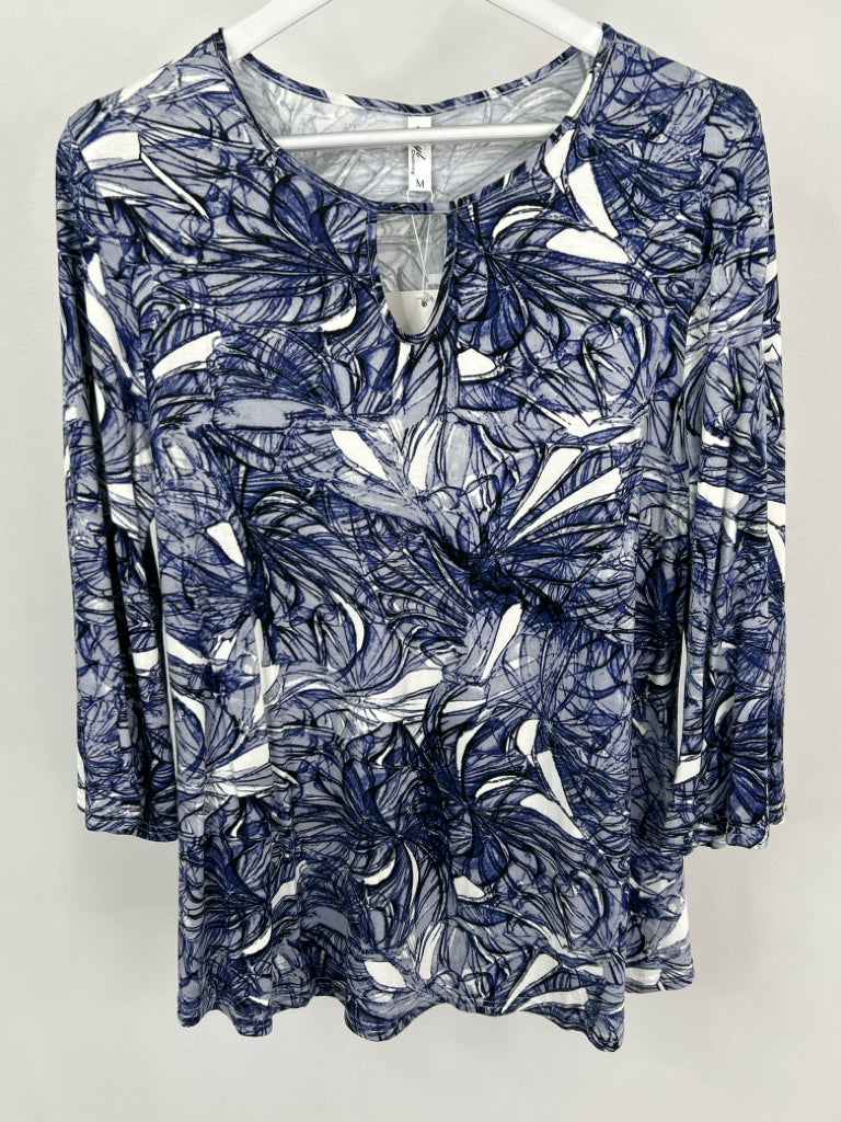 ETHYL Women Size M Blue Print Tunic