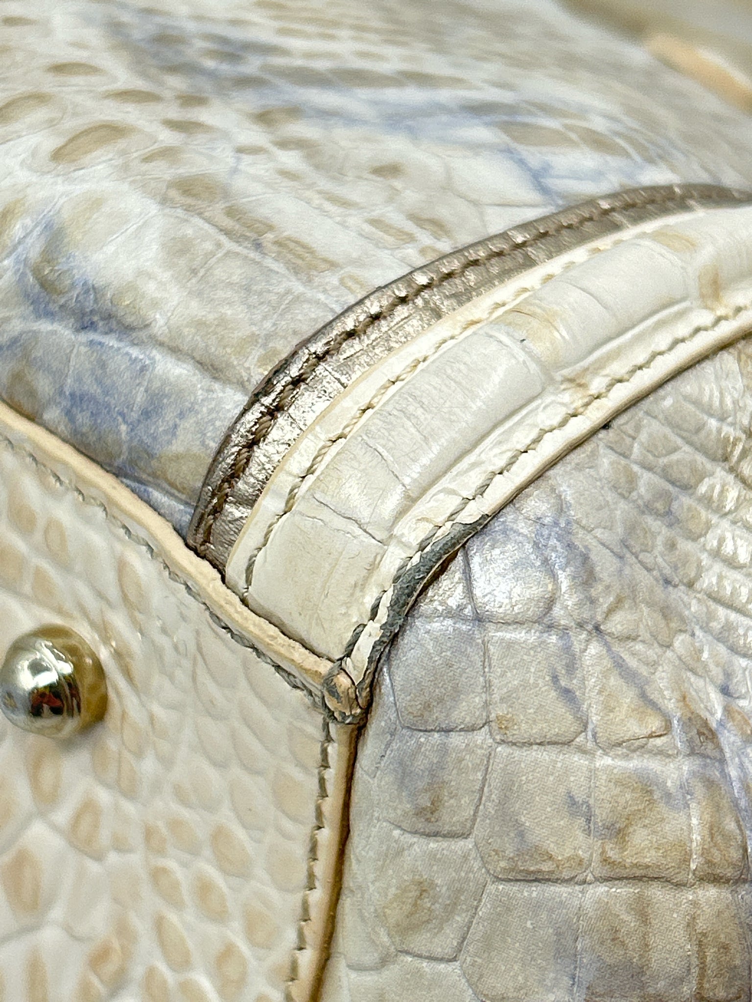 BRAHMIN Cream and Blue Women Purse