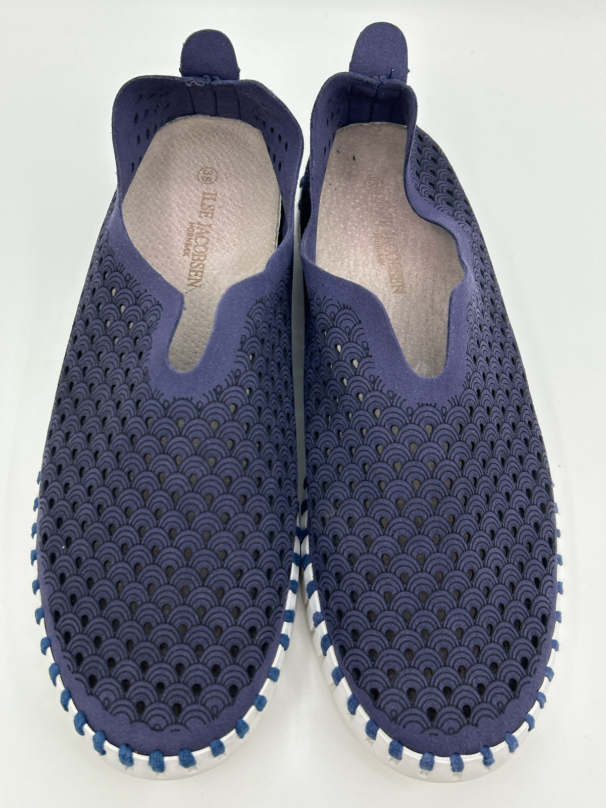 ILSE JACOBSEN Size 38 NAVY AND WHITE Women Sneakers