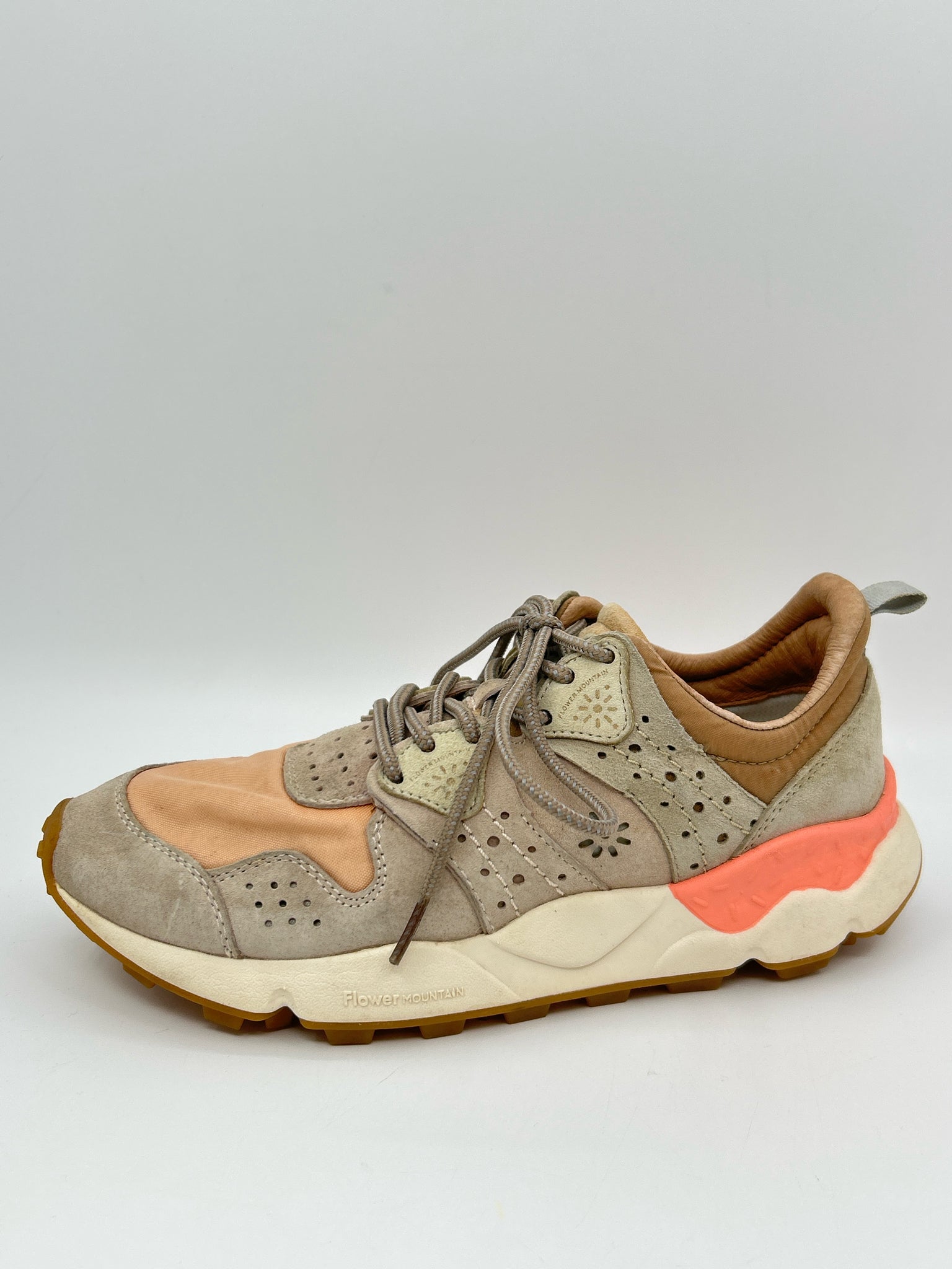 Flower Mountain Size 7 Peach and Grey Women Sneakers