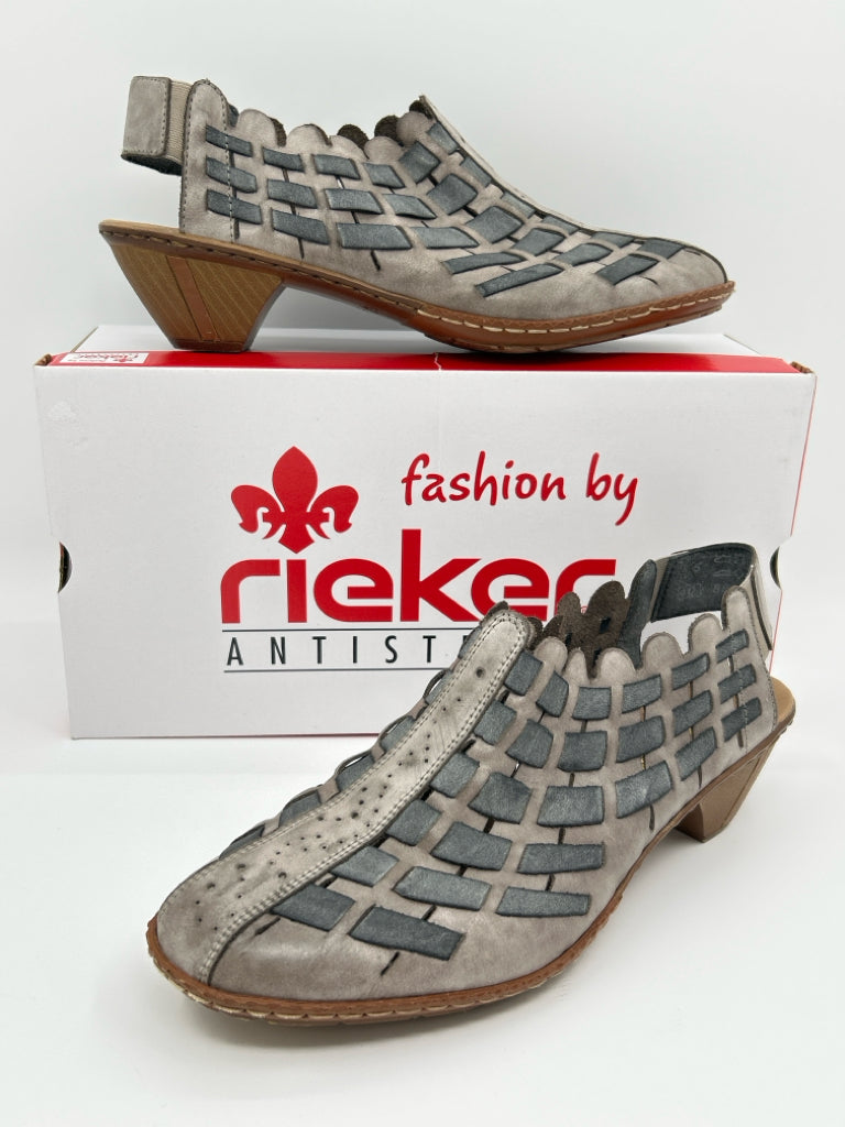 RIEKER Size 40 Taupe and Grey Women's Shoes