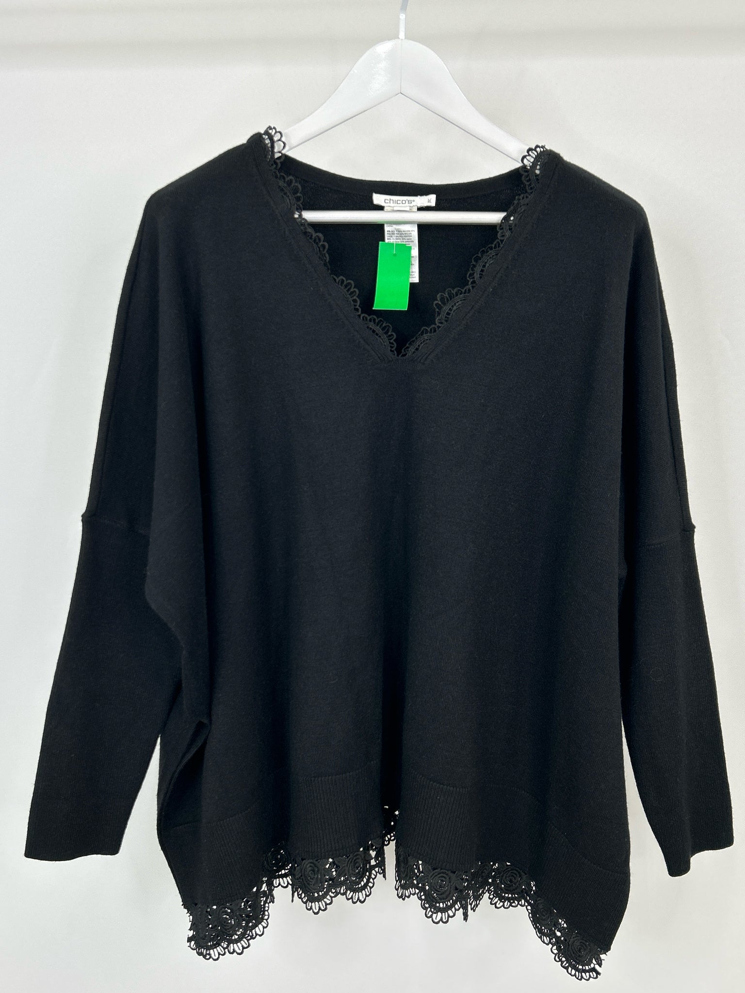 CHICO'S Size L/XL Black Women Sweater
