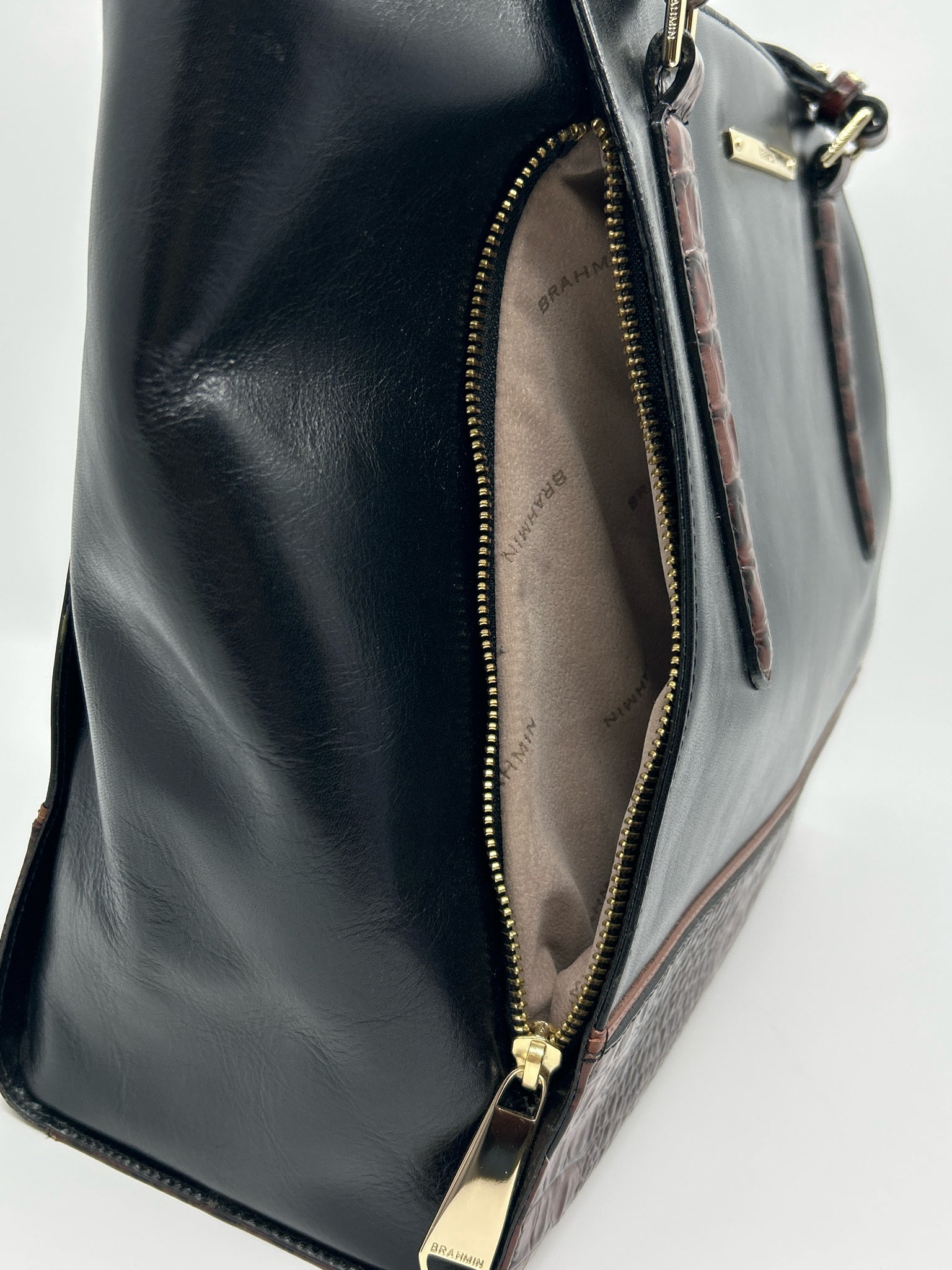 BRAHMIN black and brown Women Tote