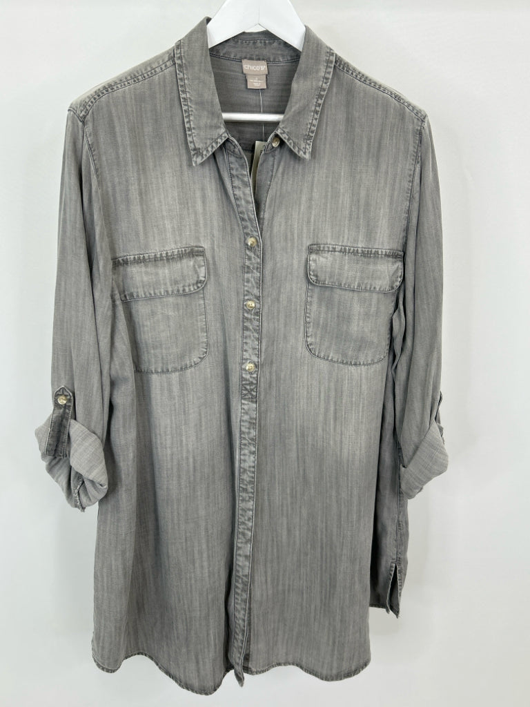 CHICO'S Women Size 20/22 Gray Tunic