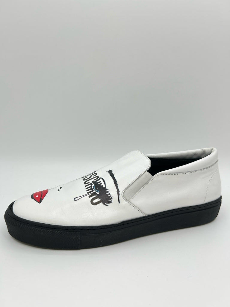 MOSCHINO Women Size 41 White & Black Loafer