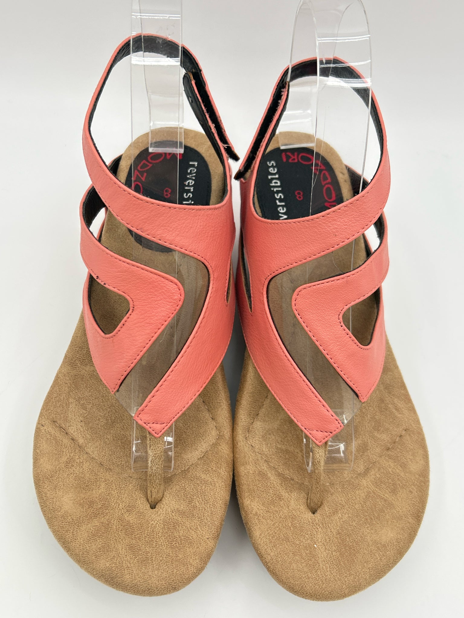 Modzori Size 8 CORAL AND BLACK Women Sandal