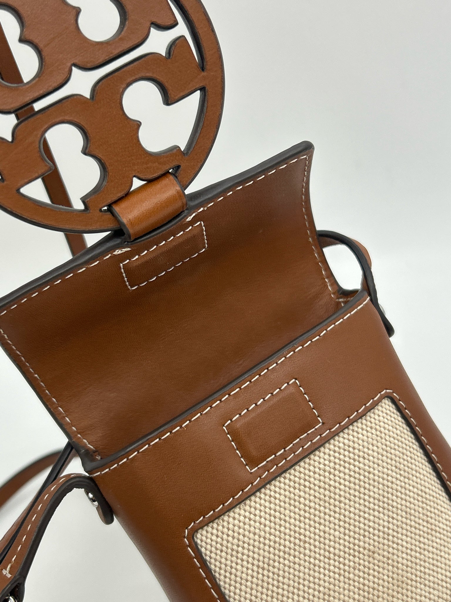 TORY BURCH Canvas and Tan Women Purse