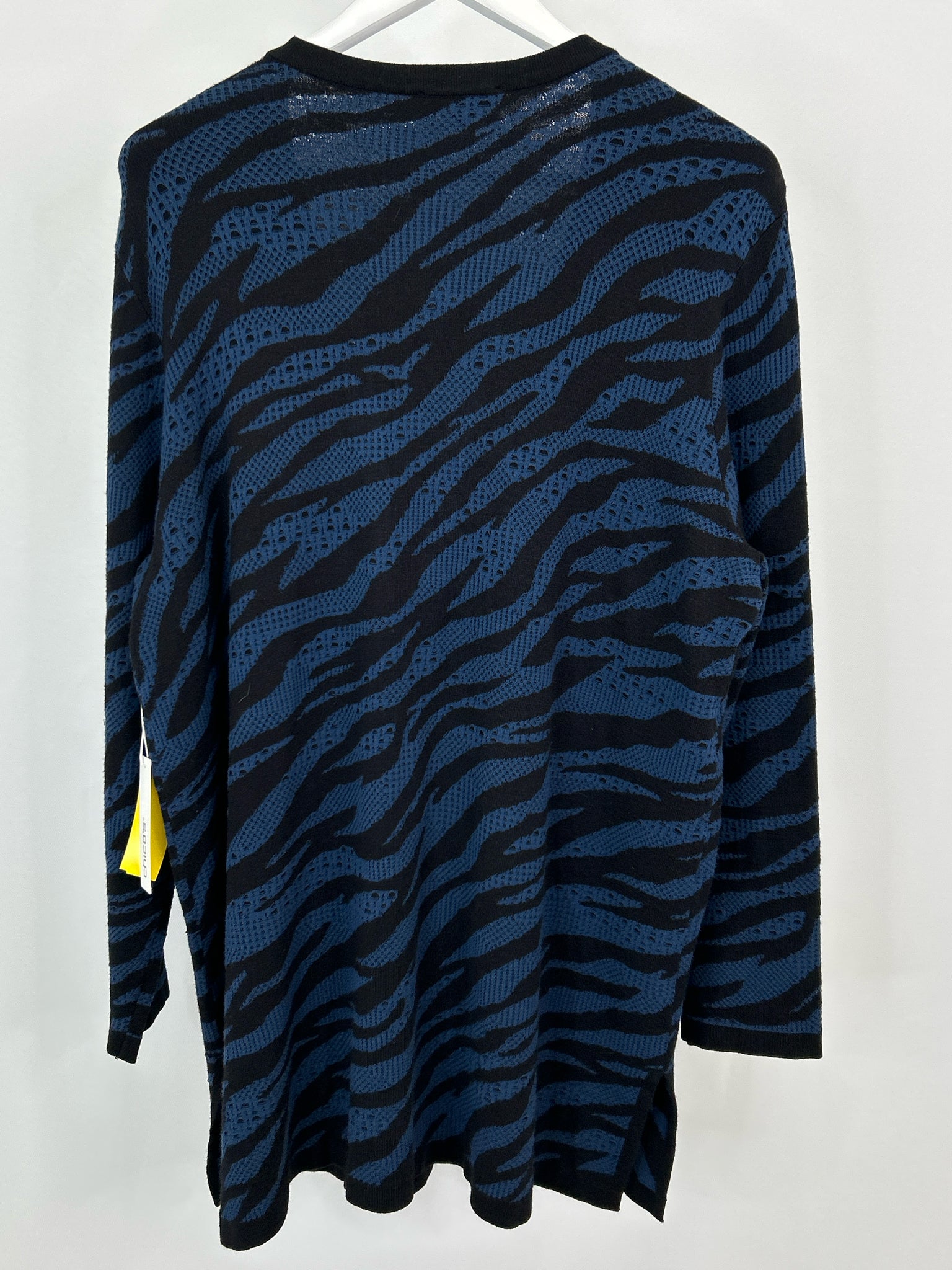 CHICO'S Size XL BLACK AND BLUE Women Cardigan