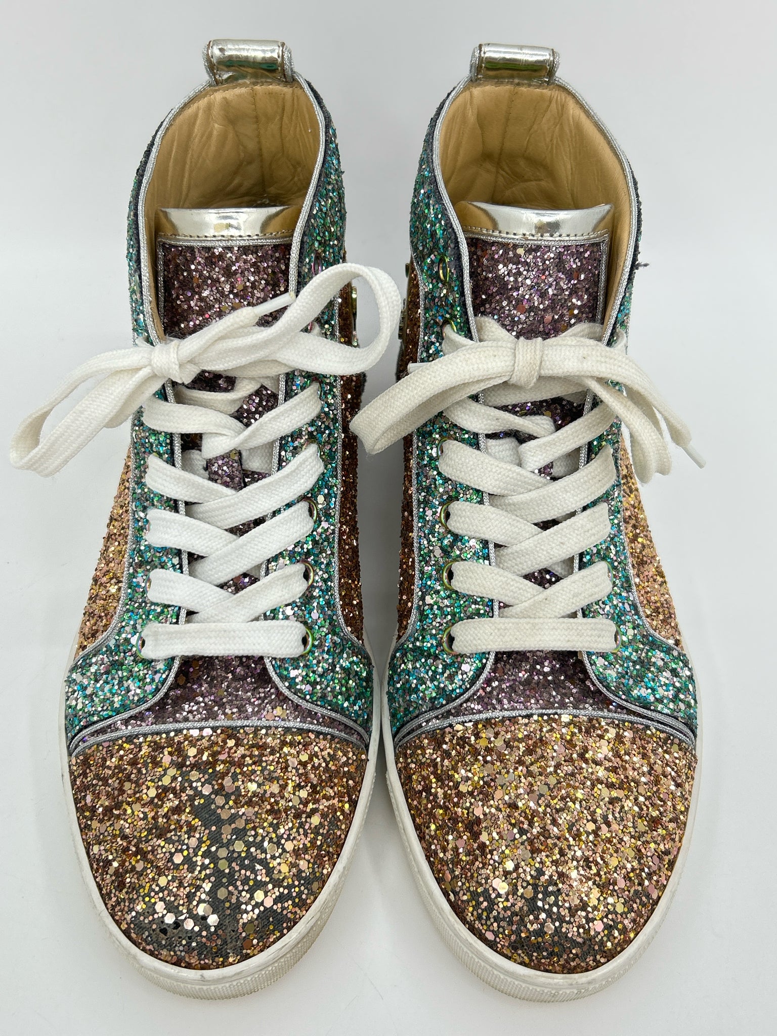 CHRISTIAN LOUBOUTIN Size 39.5 GOLD AND GREEN Women Sneakers
