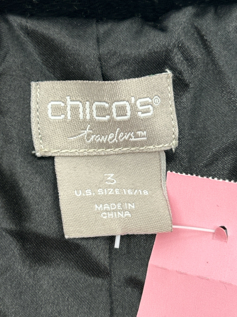 CHICO'S Women Size 16/18 Black Jacket