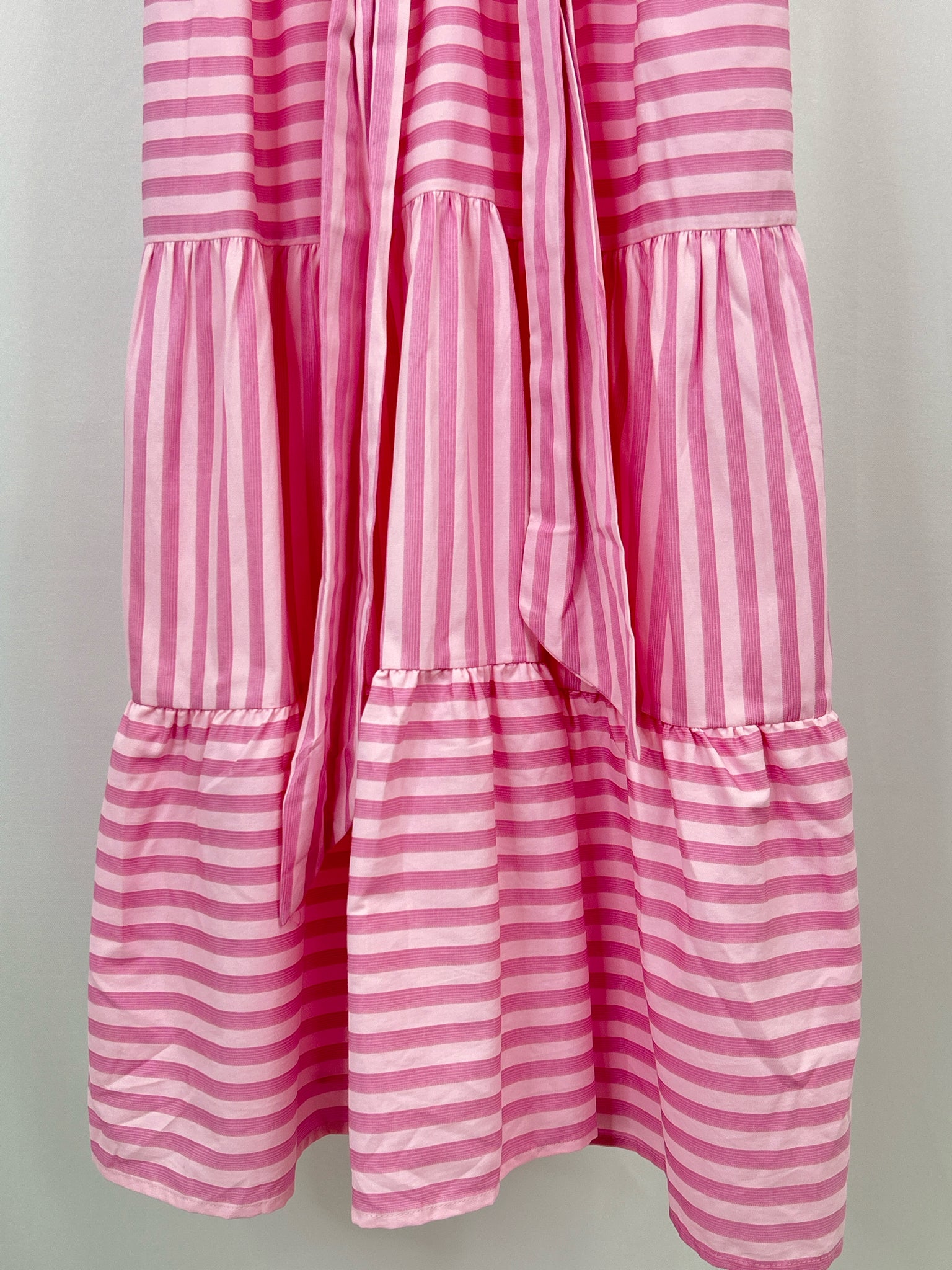 ENTRO Size S Pink Striped Women's Dress