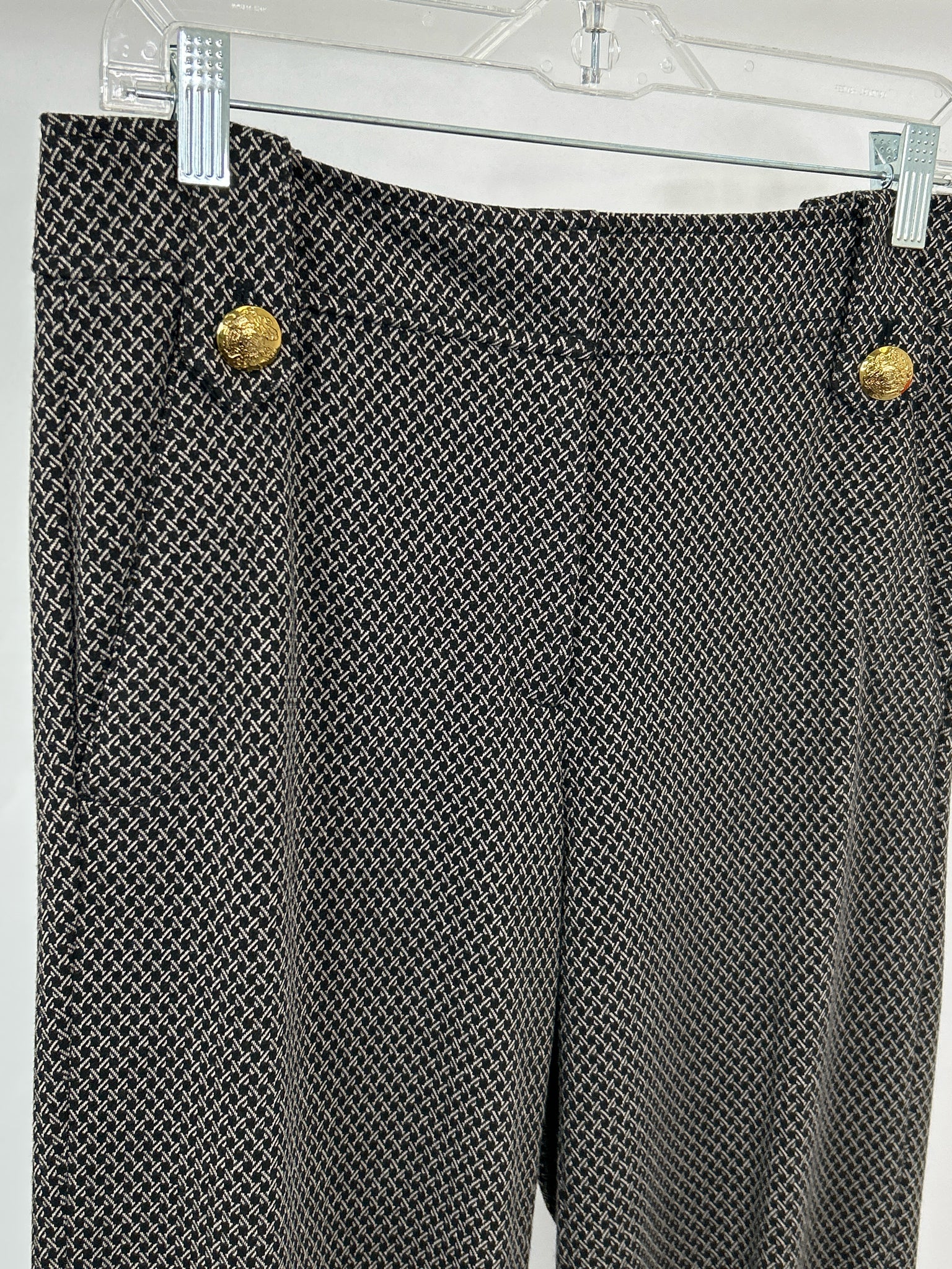 White House Black Market Size 6 Black Print Women Pants NWT