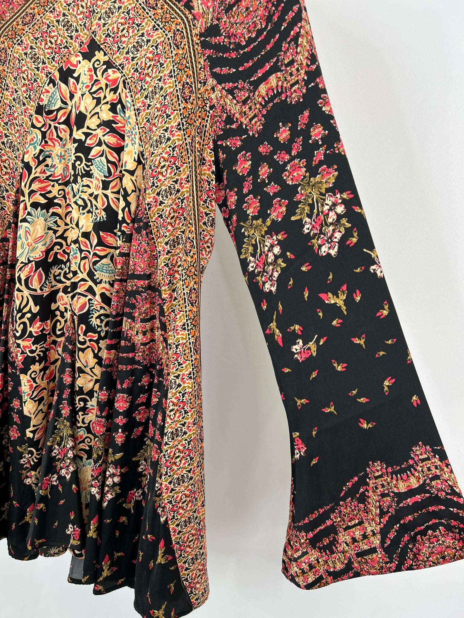 FREE PEOPLE Size S Black & Orange Women Dress