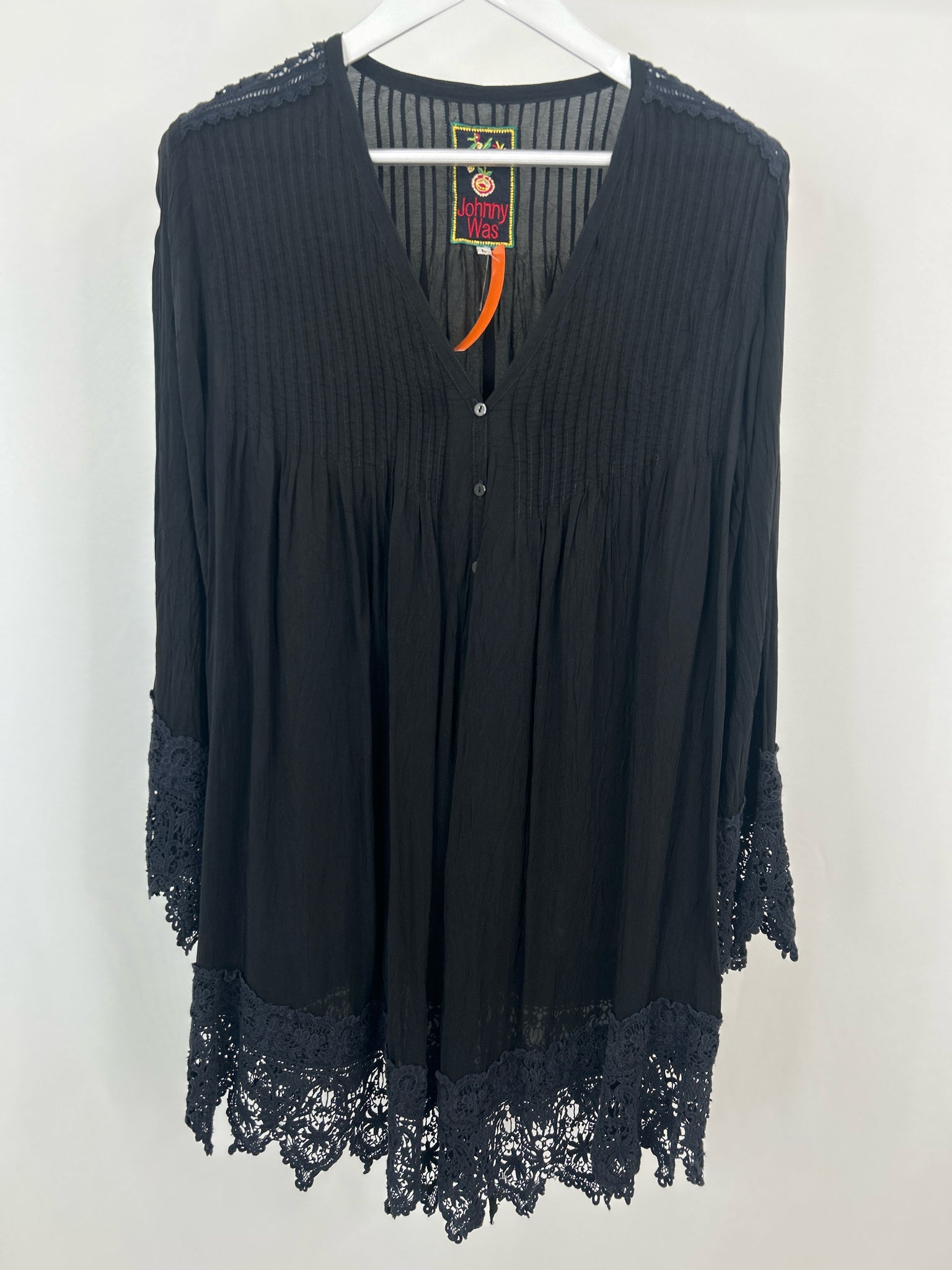 JOHNNY WAS Size L Black Women Dress