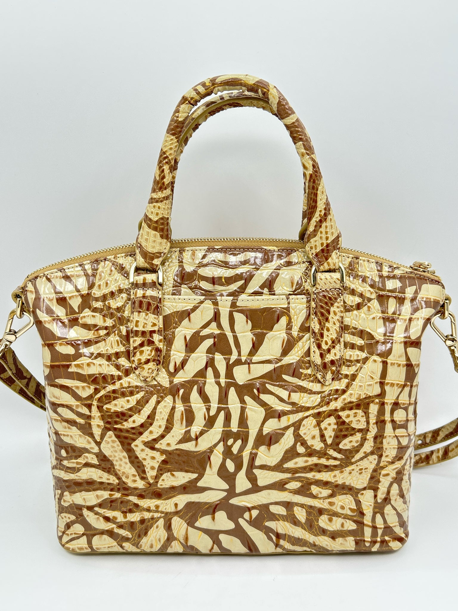 BRAHMIN Cream Print Women Purse