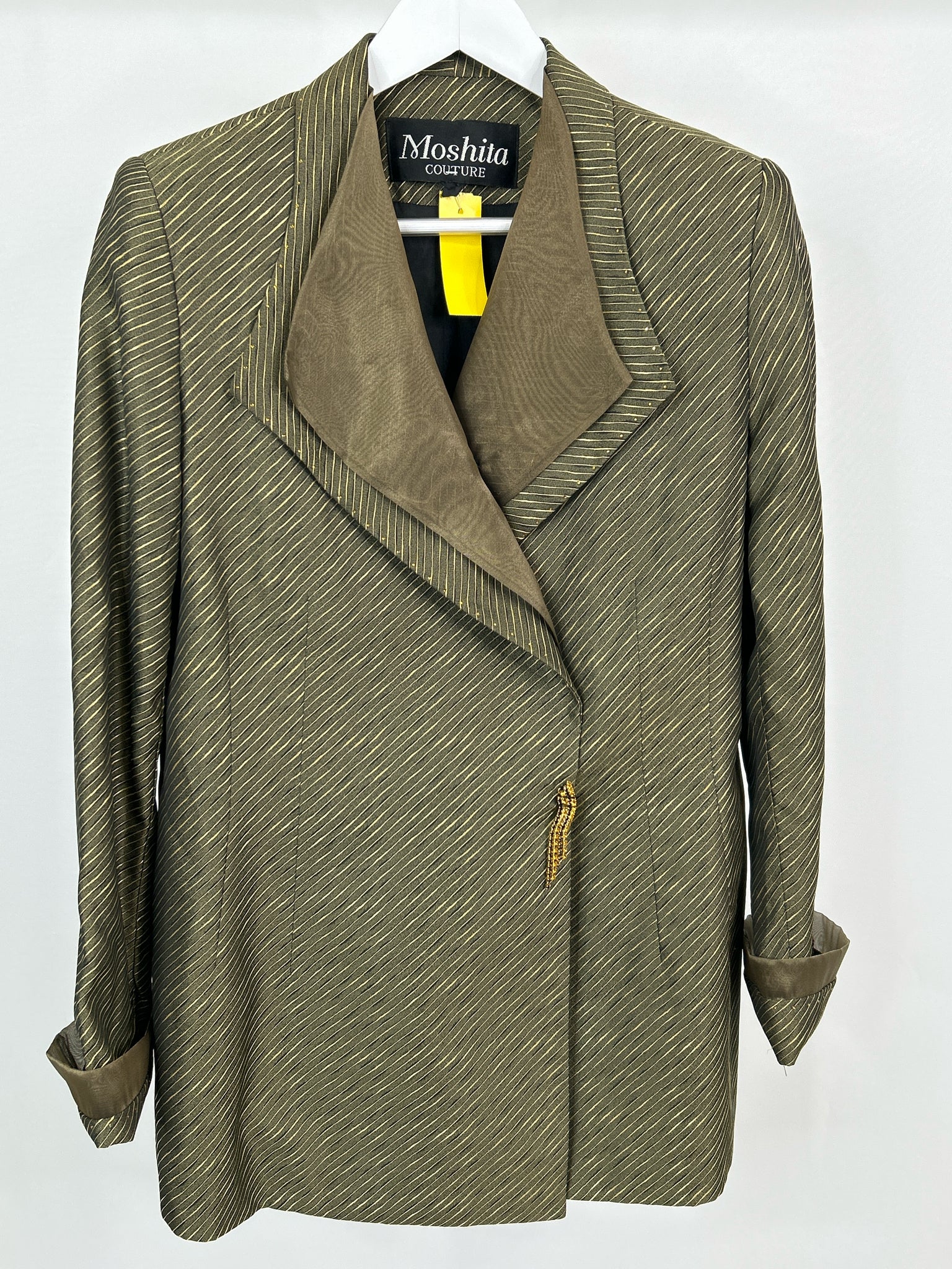 MOSHITA COUTURE Size M/L Green Print Women 2-Piece Blazer W/ Skirt
