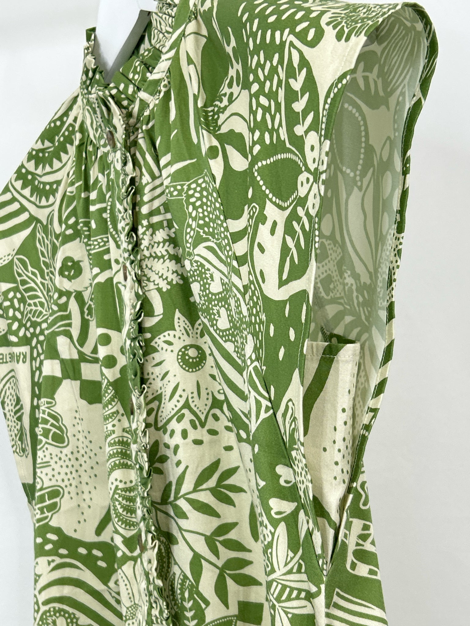 ALDEN ADAIR Size XS Green Print Women Dress