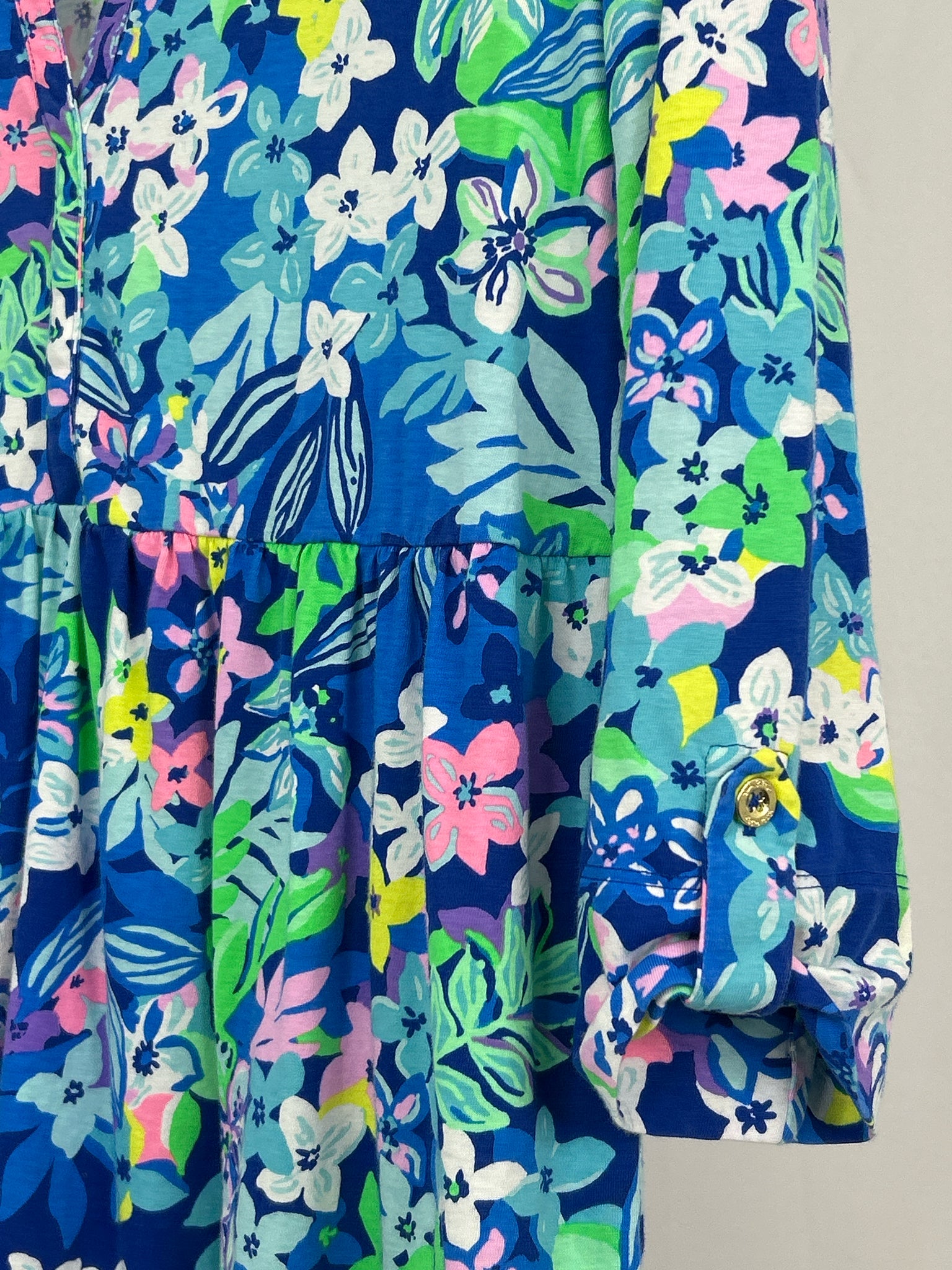 LILLY PULITZER Size L Blue Print Women Dress