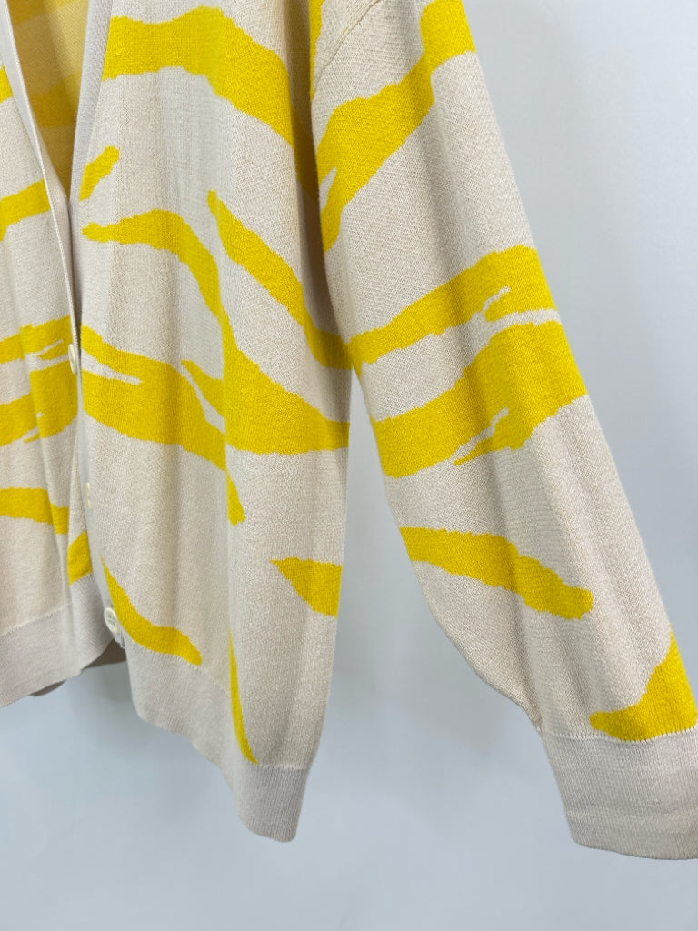 CABI Size M Beige AND YELLOW Cardigan