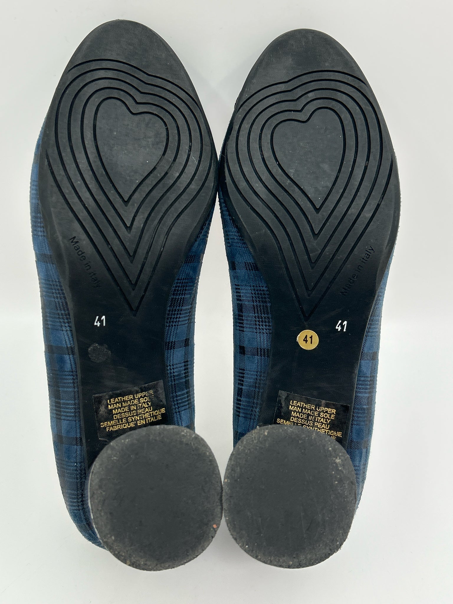 FERCA 81 Size 41/10 Blue Plaid Women Pumps