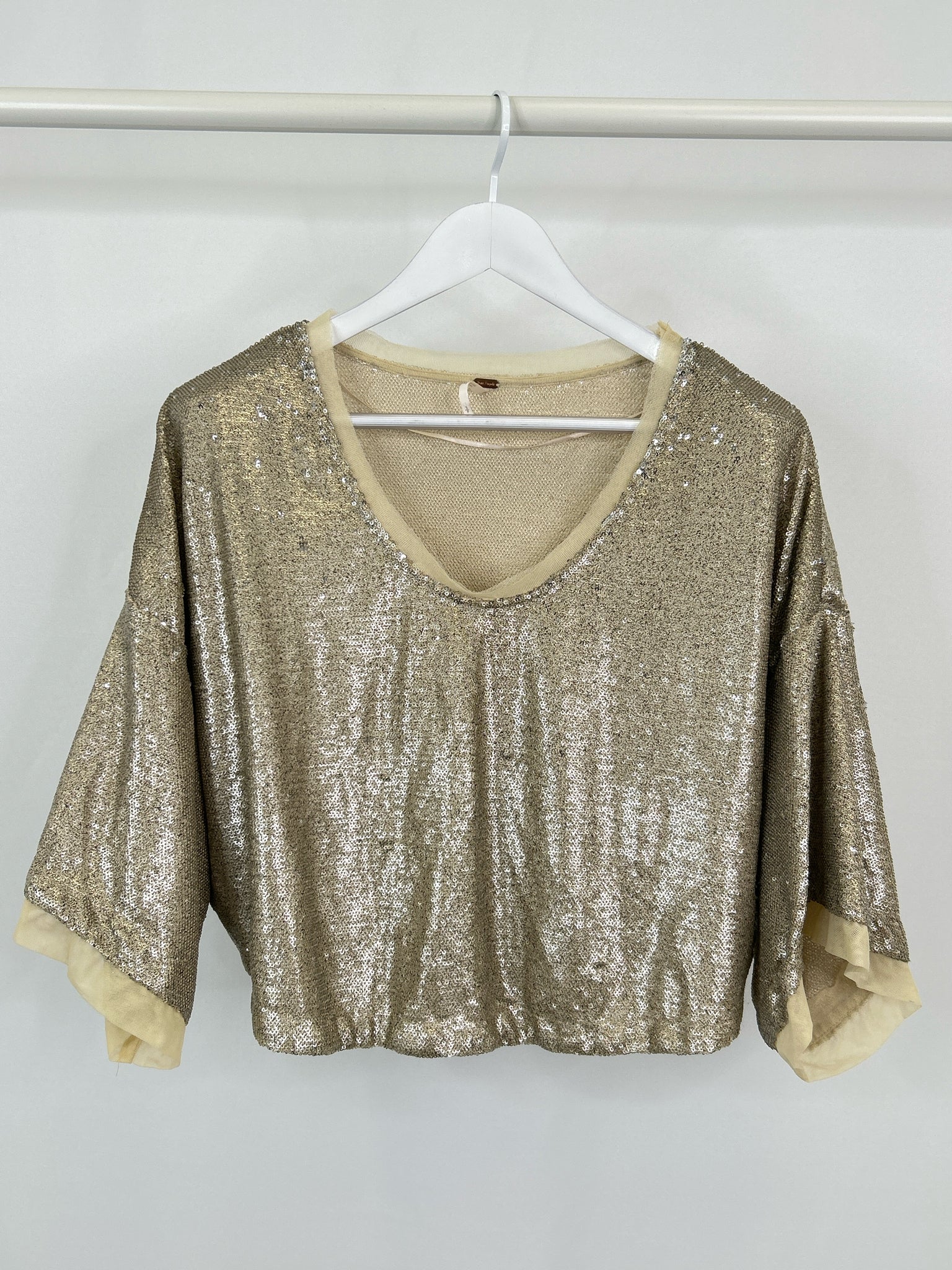 FREE PEOPLE Size S Gold Women Top