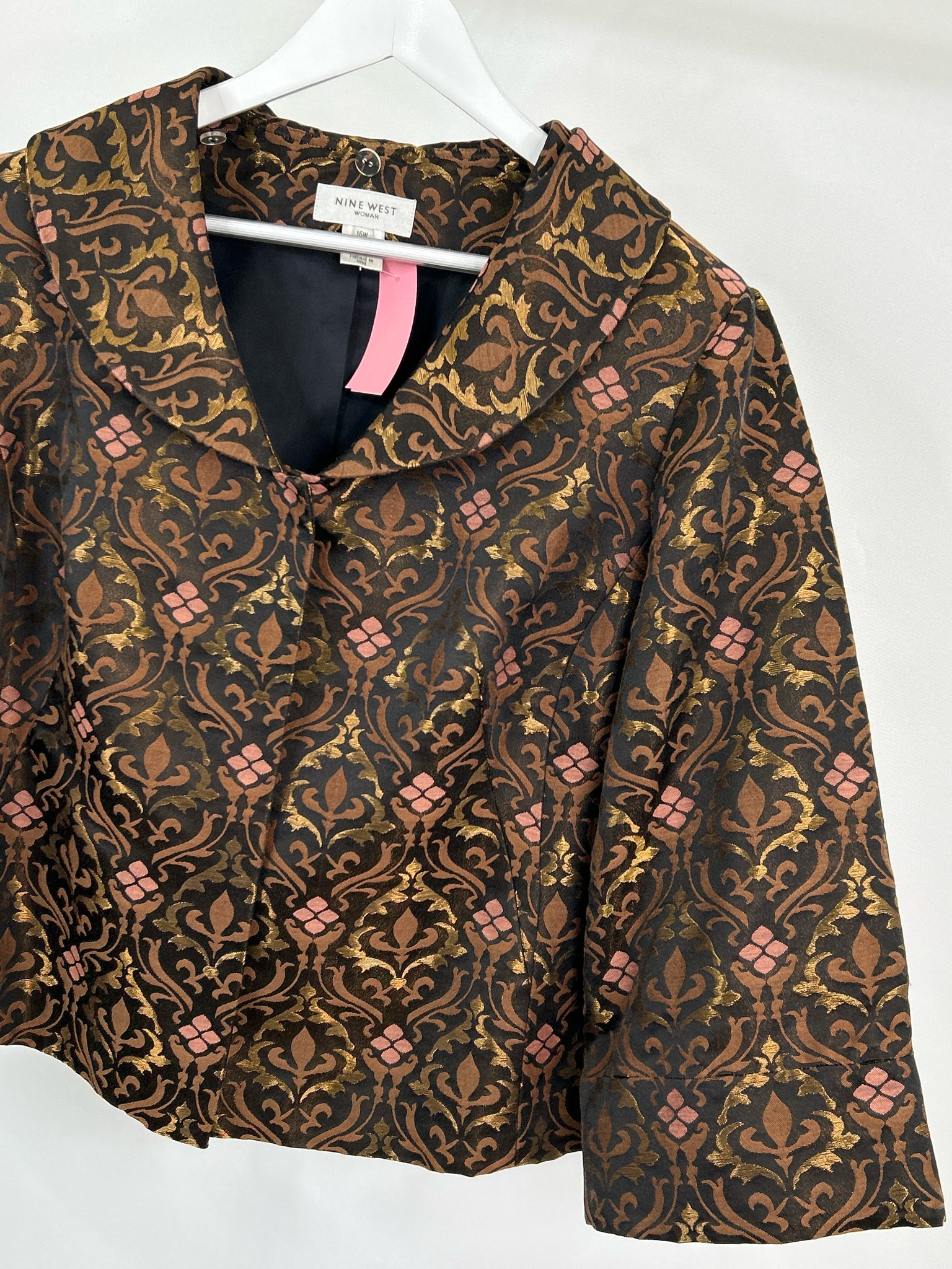 NINE WEST Size 16W Brown Metallic Women Jacket