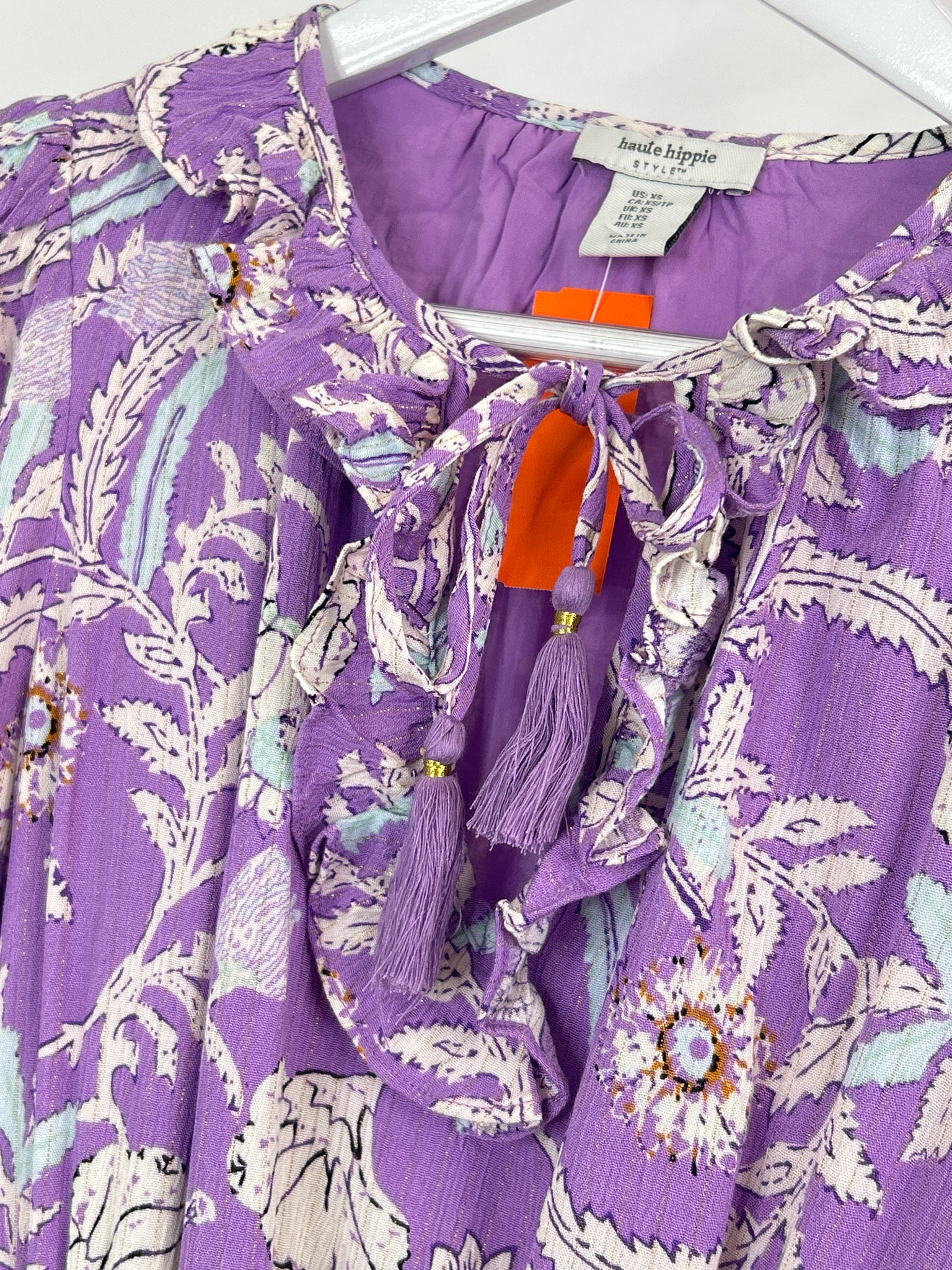 HAUTE HIPPIE Size XS PURPLE FLORAL Women Dress