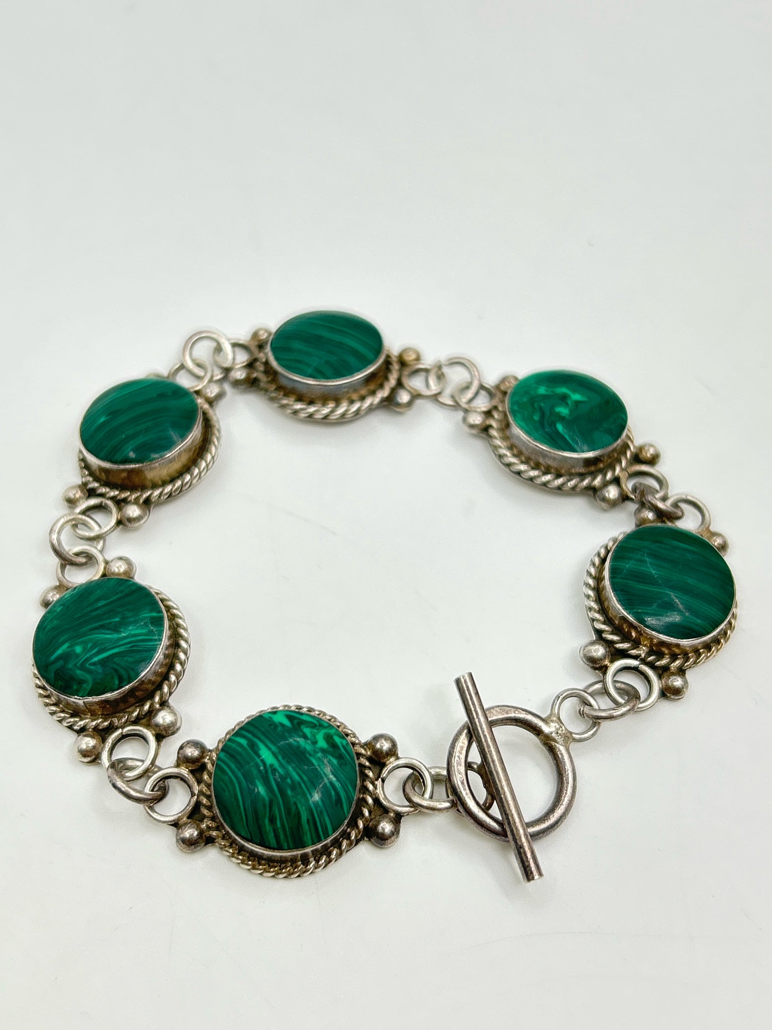 925 SILVER AND GREEN Bracelet