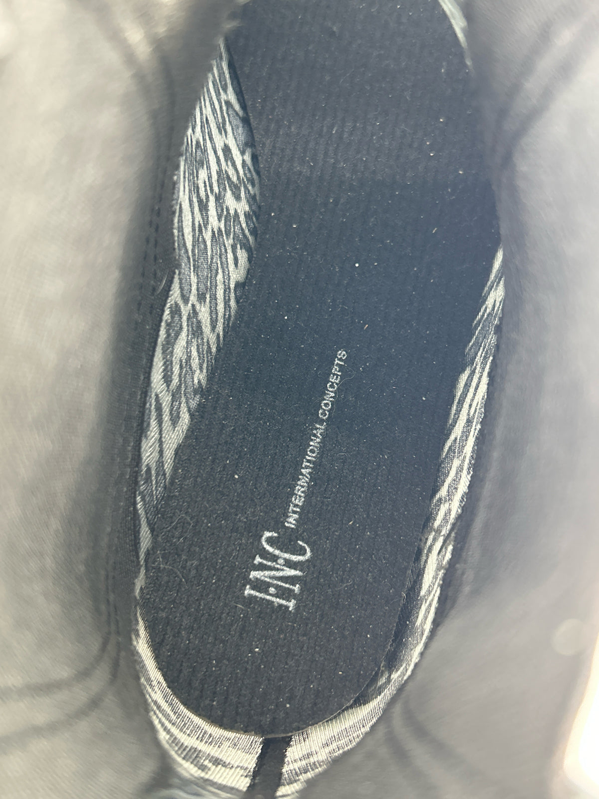 INC Size 8M Black & Grey Women Rainboots