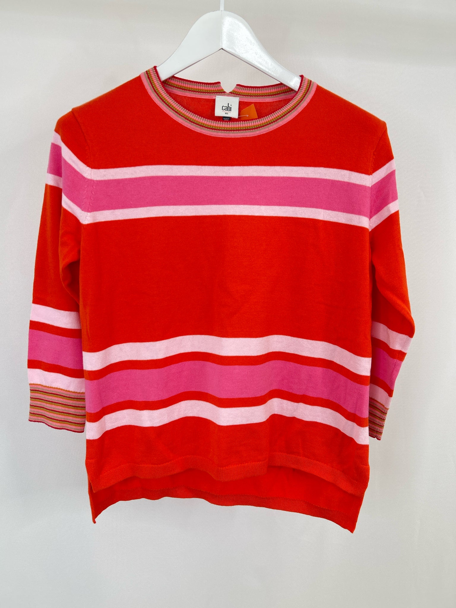 CABI Size XS ORANGE AND PINK Women Sweater