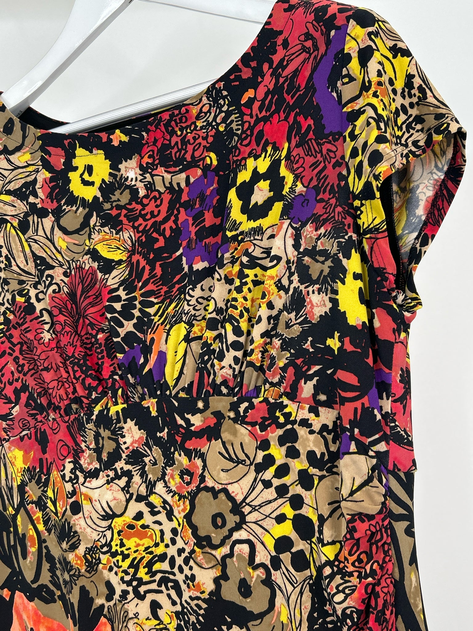 JONES NEW YORK Size 16 Red Print Women Dress