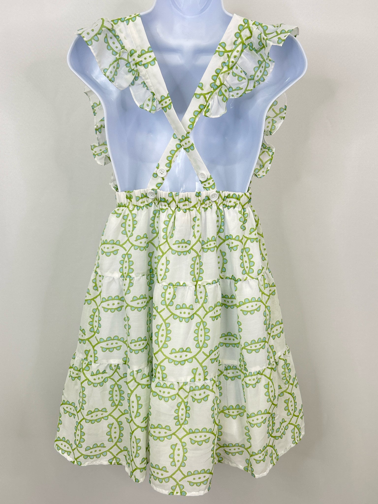 J. MARIE Size XS WHITE & GREEN Women Dress