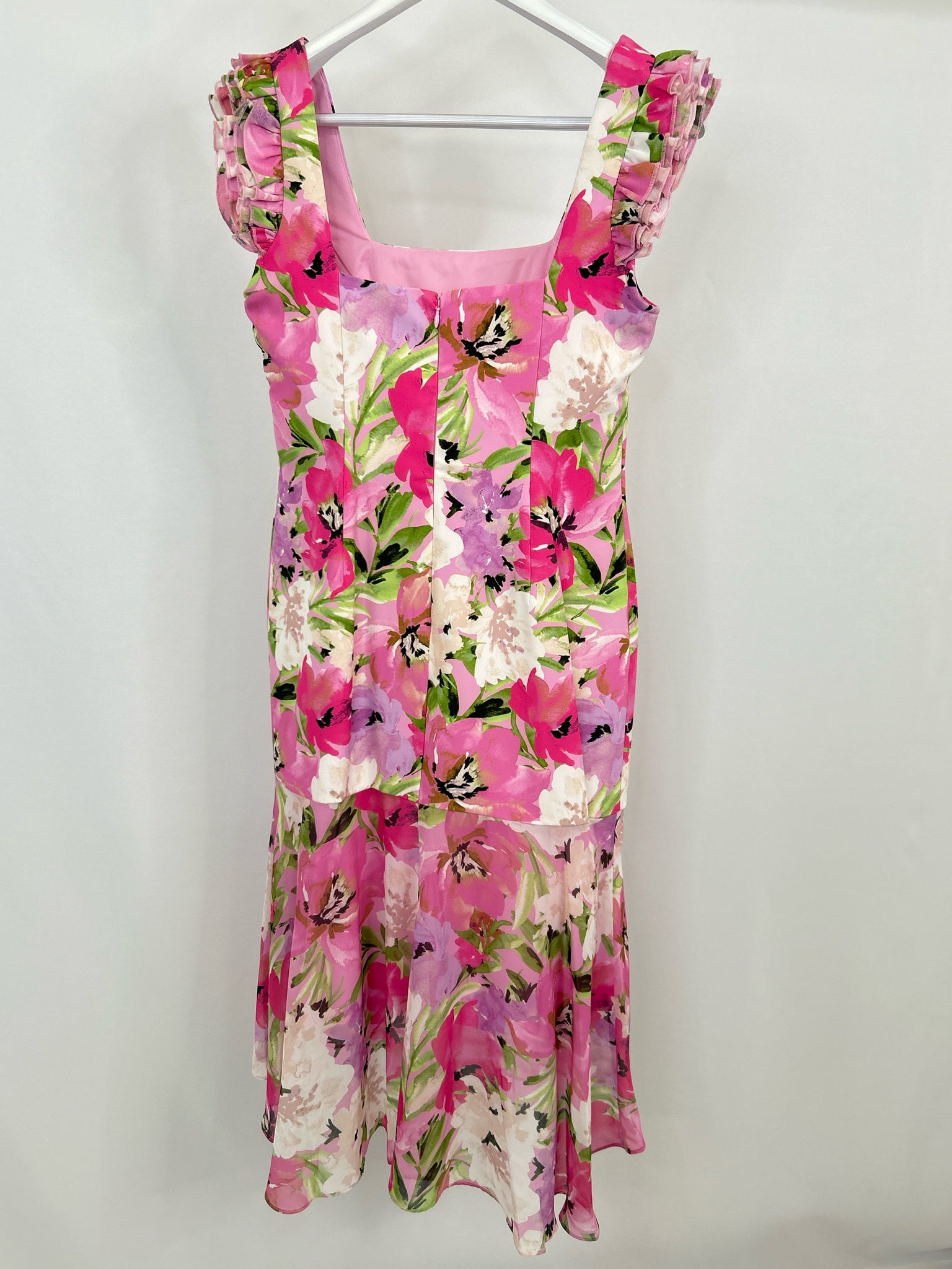 ADRIANNA PAPELL Size 6 Pink floral Women Dress
