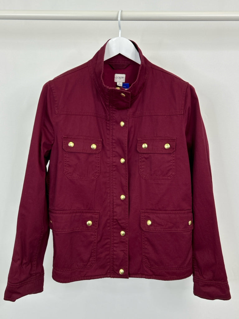 J CREW Women Size L Burgundy Downtown Field Jacket