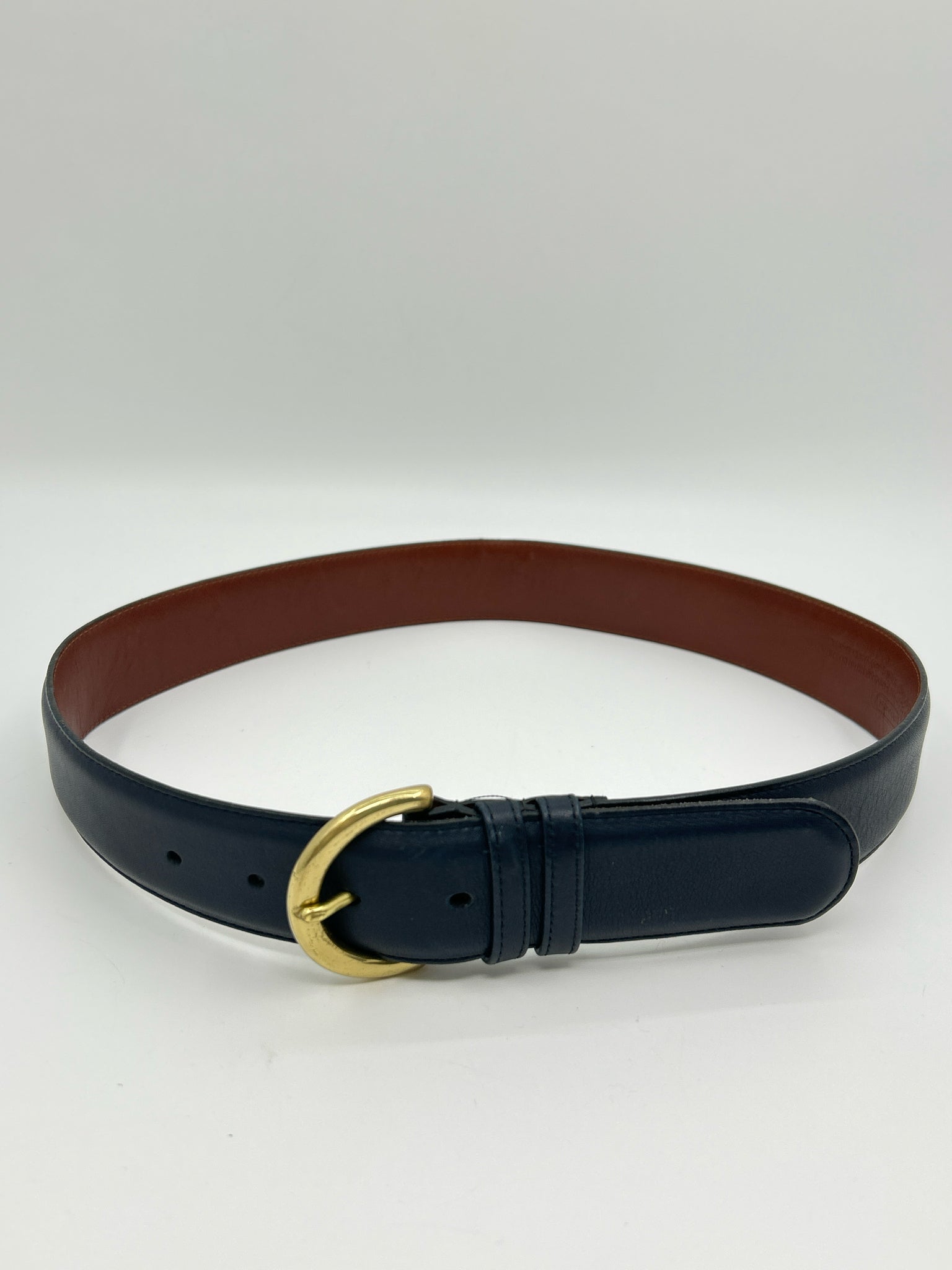 COACH Size Medium Blue Leather Belt