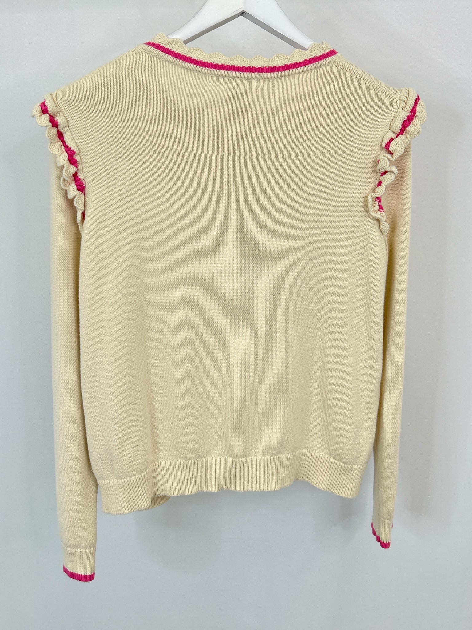 BODEN Size L Cream Print Women Cardigan