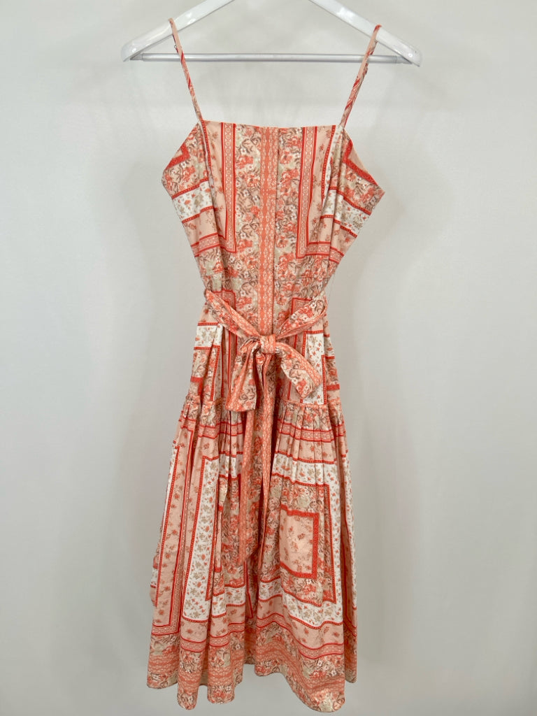 ANTONIO MELANI Size 6 Coral Print Women's Dress