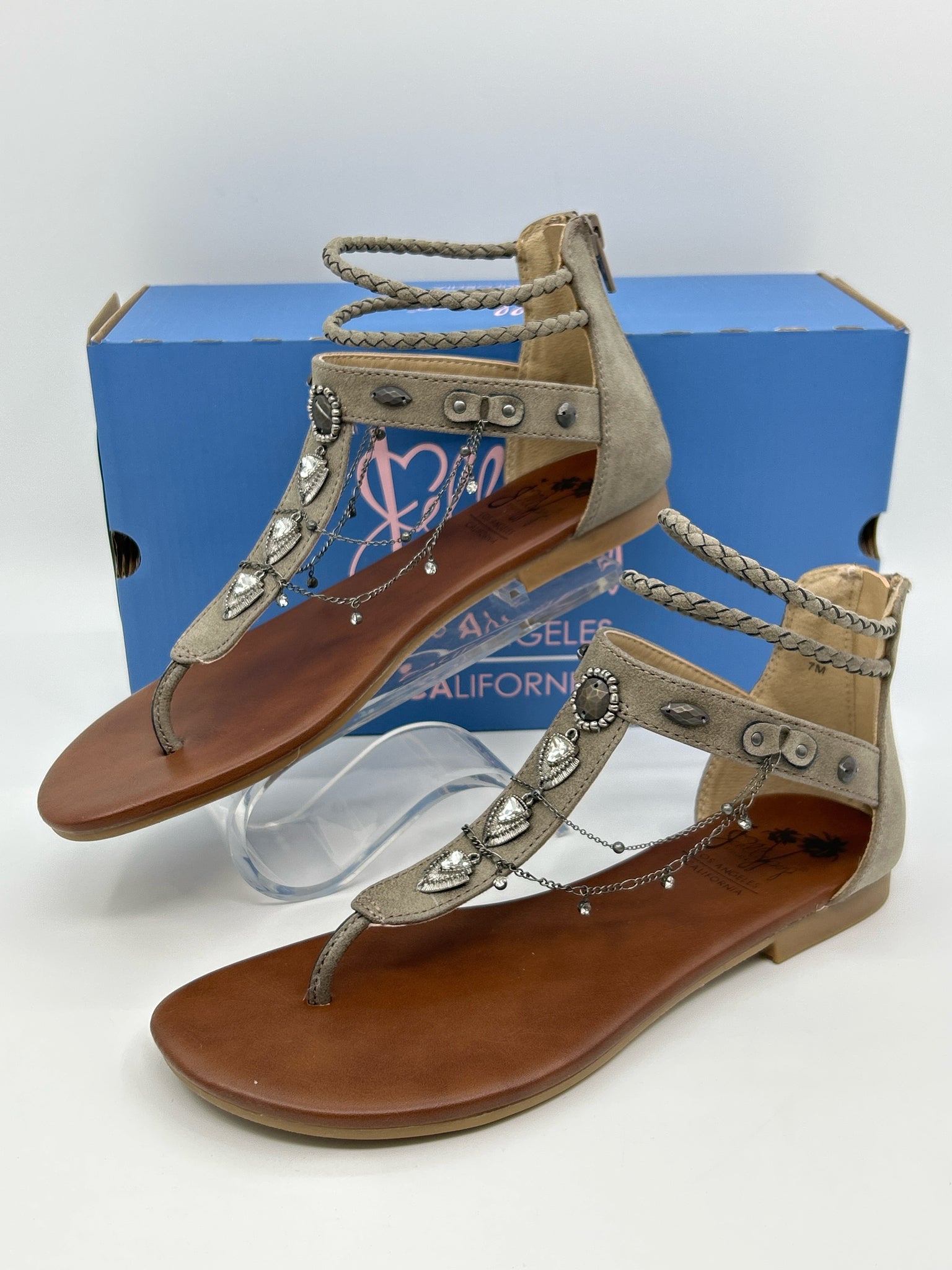 JELLYPOP Size 7M Grey Women Sandal