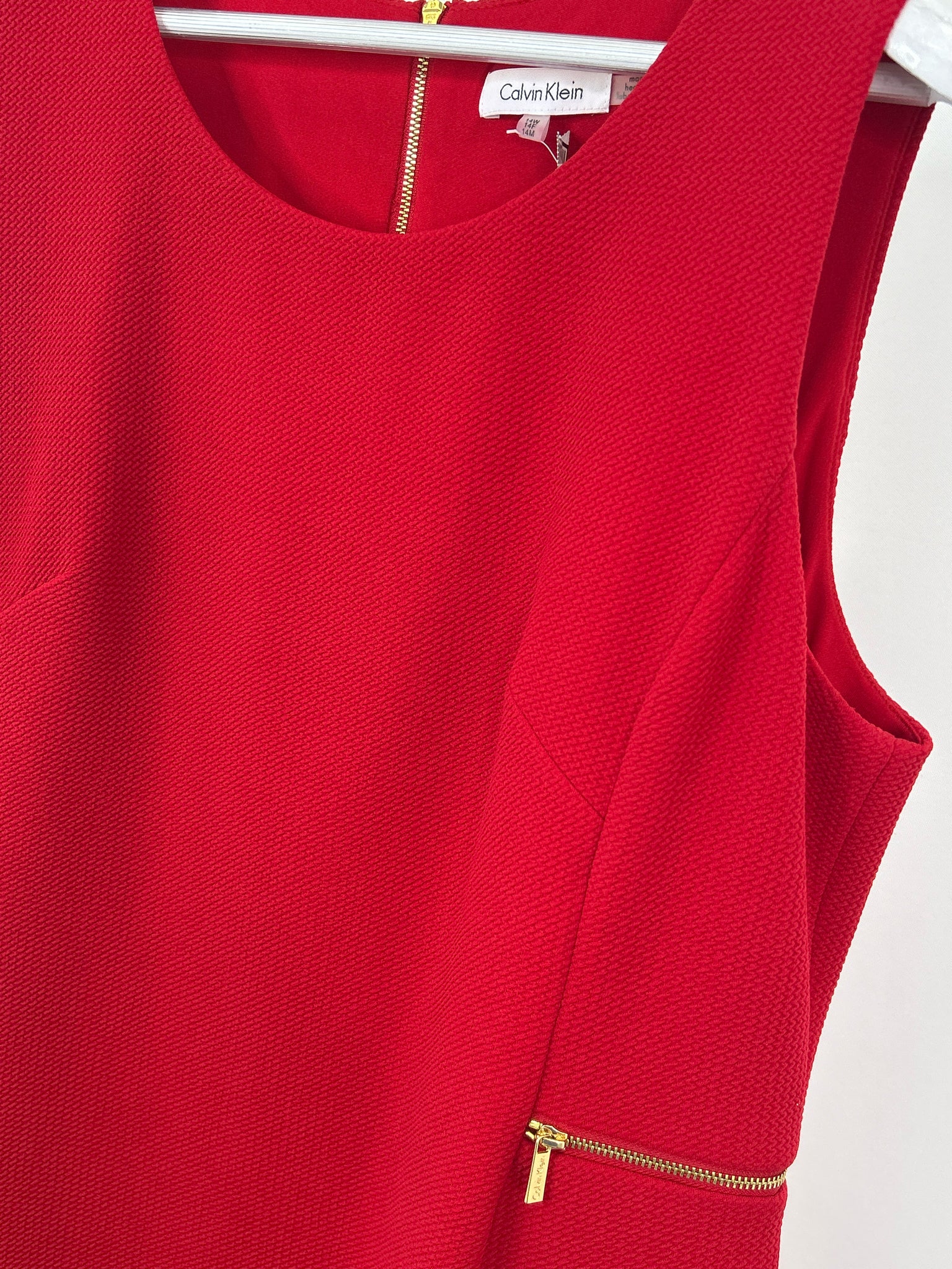 CALVIN KLEIN Size 14W Red Women Dress