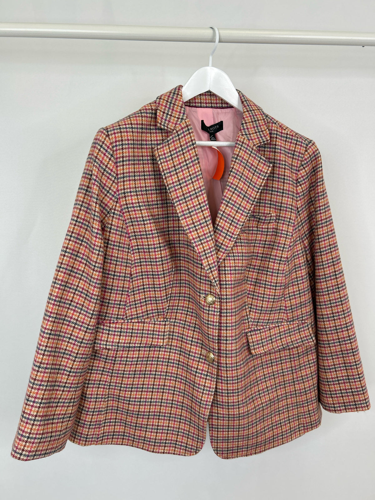 TALBOTS Size 20W pink & orange Women Blazer